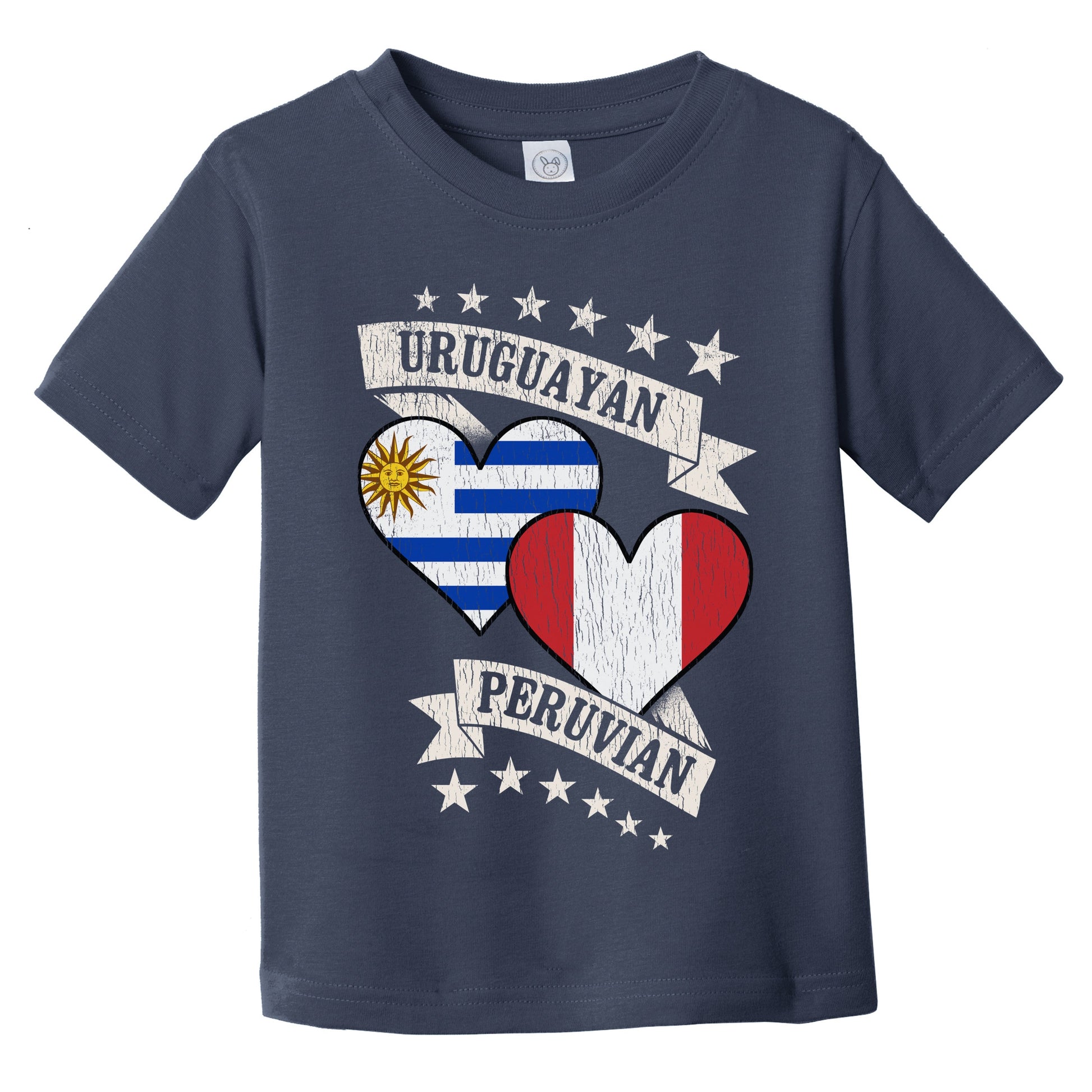 Uruguayan Peruvian Heart Flags Uruguay Peru Infant Toddler T-Shirt