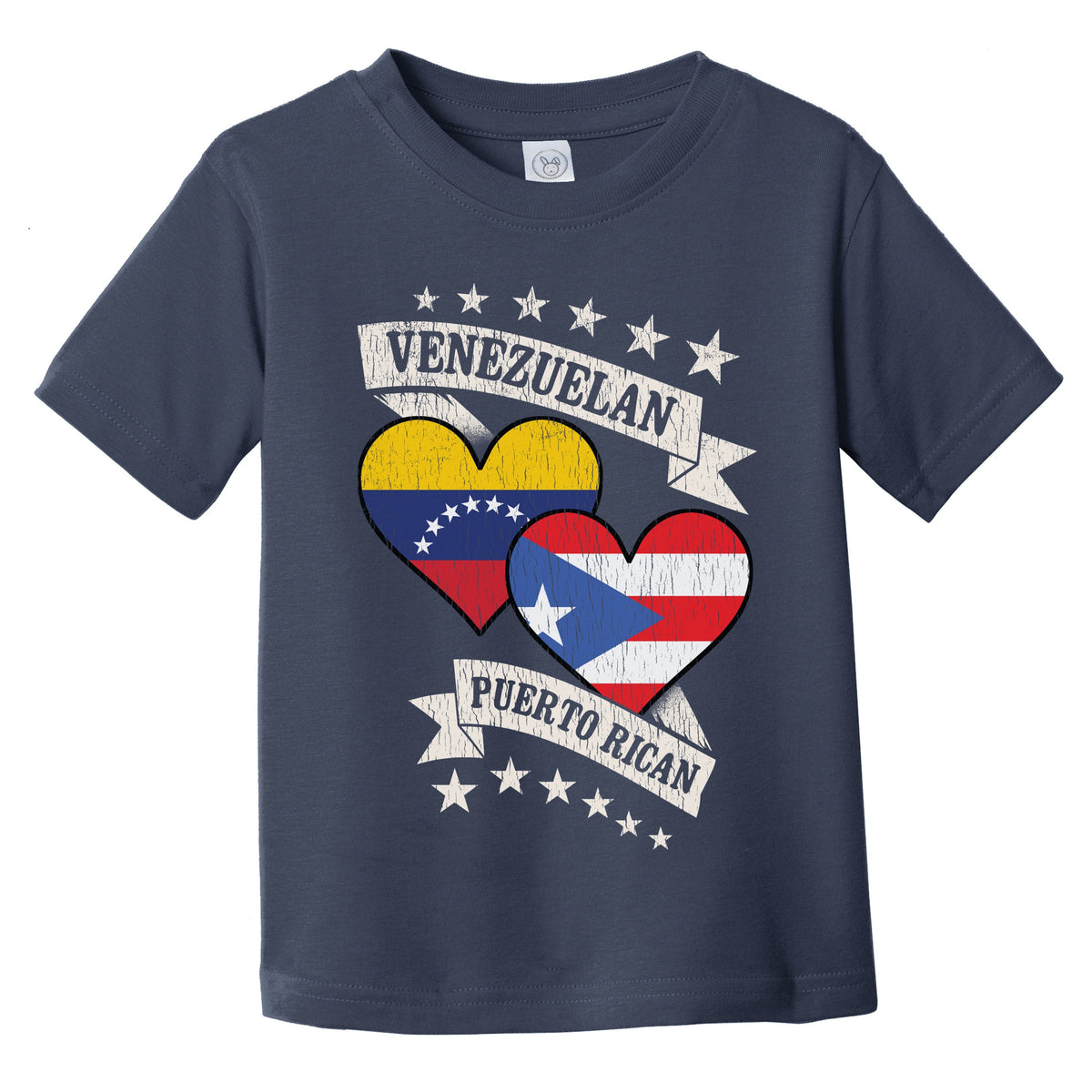 Venezuelan Puerto Rican Heart Flags Venezuela Puerto Rico Infant Toddler T-Shirt