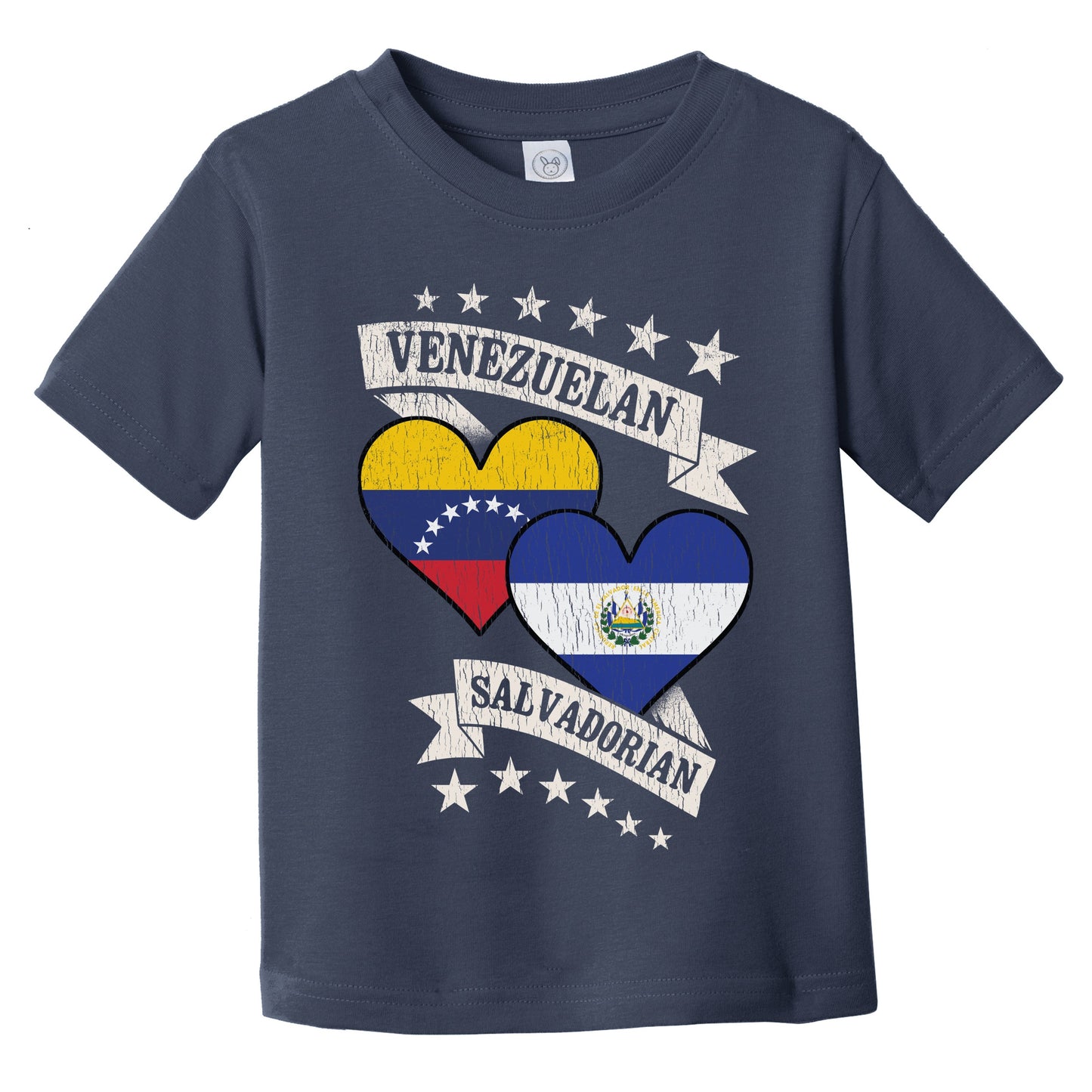 Venezuelan Salvadorian Heart Flags Venezuela El Salvador Infant Toddler T-Shirt