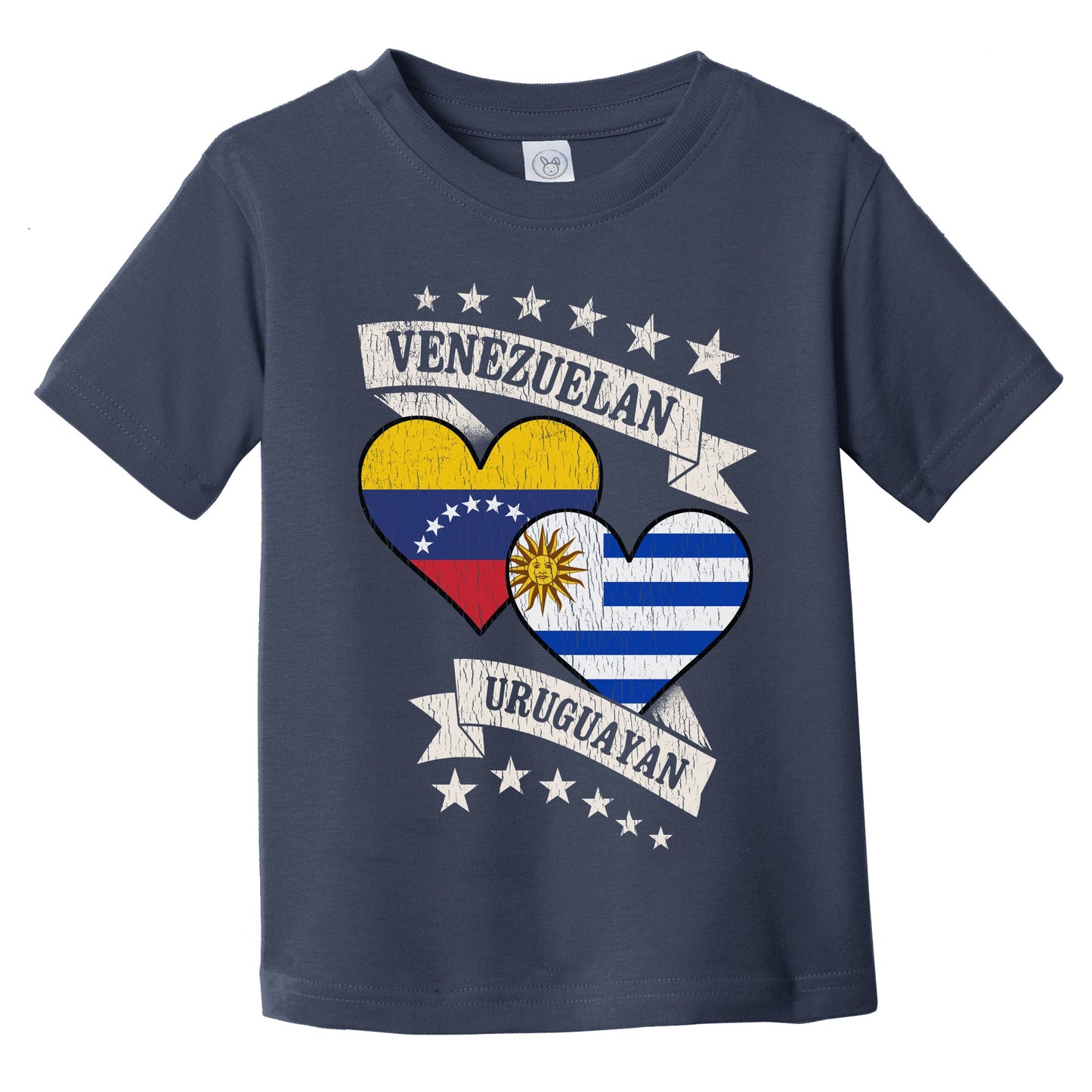 Venezuelan Uruguayan Heart Flags Venezuela Uruguay Infant Toddler T-Shirt