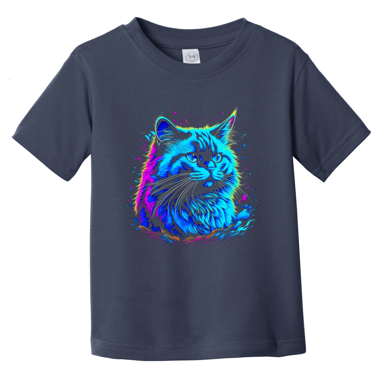 Colorful Bright Birman Cat Vibrant Psychedelic Cat Art Infant Toddler T-Shirt