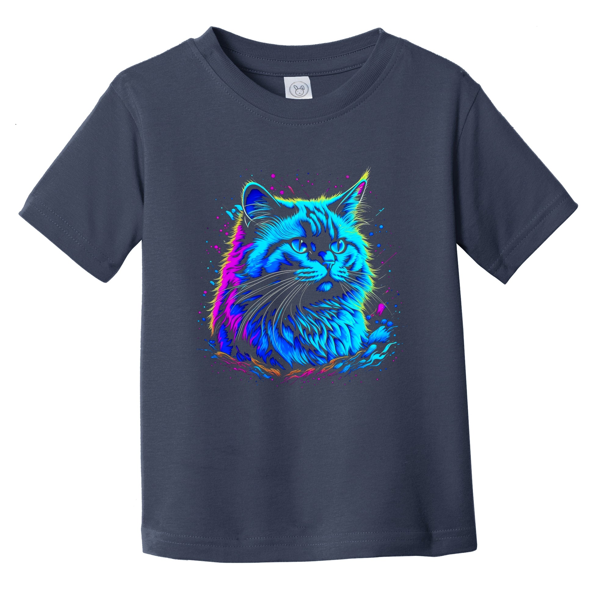 Colorful Bright Birman Cat Vibrant Psychedelic Cat Art Infant Toddler T-Shirt