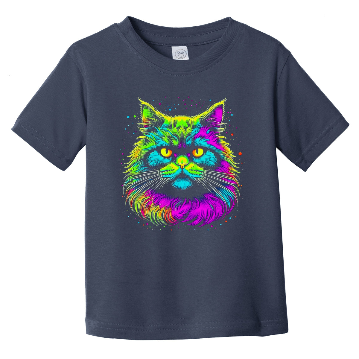 Colorful Bright Persian Cat Vibrant Psychedelic Cat Art Infant Toddler T-Shirt
