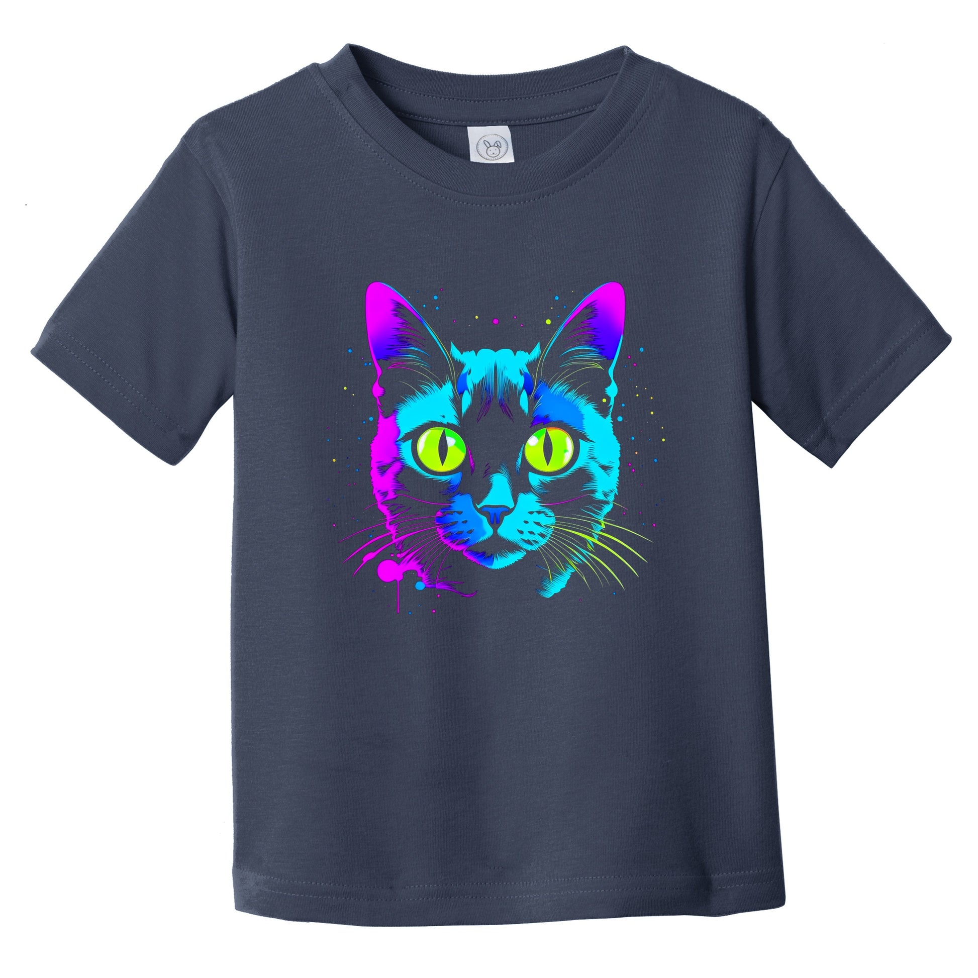 Colorful Bright Siamese Cat Vibrant Psychedelic Cat Art Infant Toddler T-Shirt