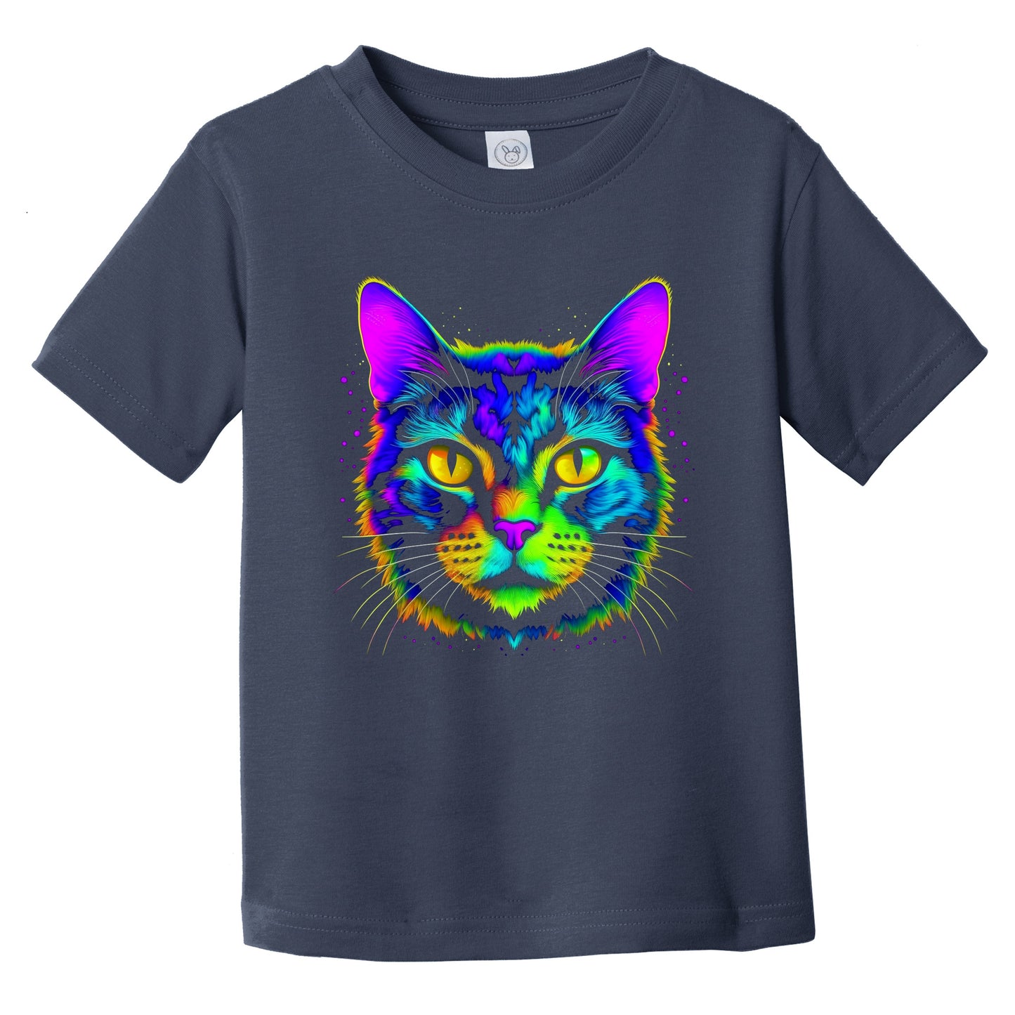 Colorful Bright Tortoiseshell Cat Vibrant Psychedelic Art Infant Toddler T-Shirt