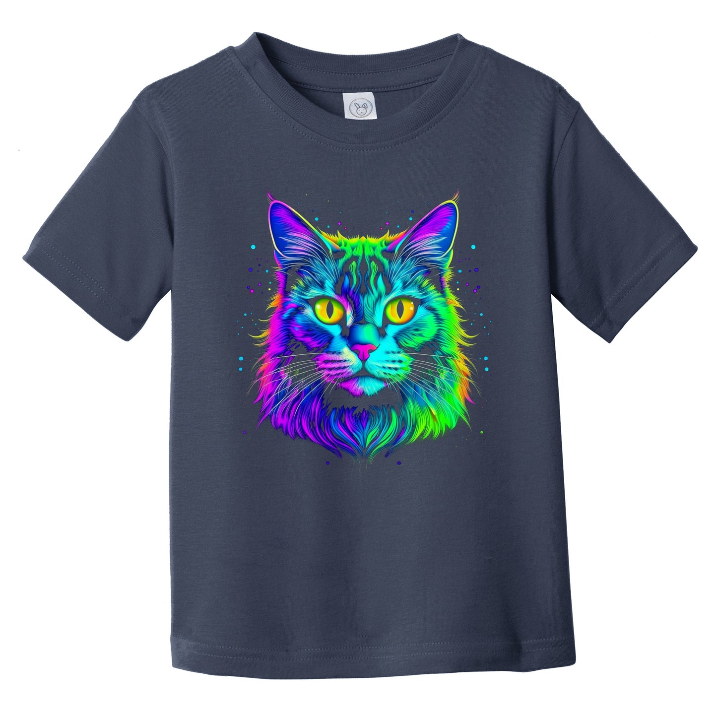 Colorful Bright Turkish Angora Cat Vibrant Psychedelic Art Infant Toddler T-Shirt