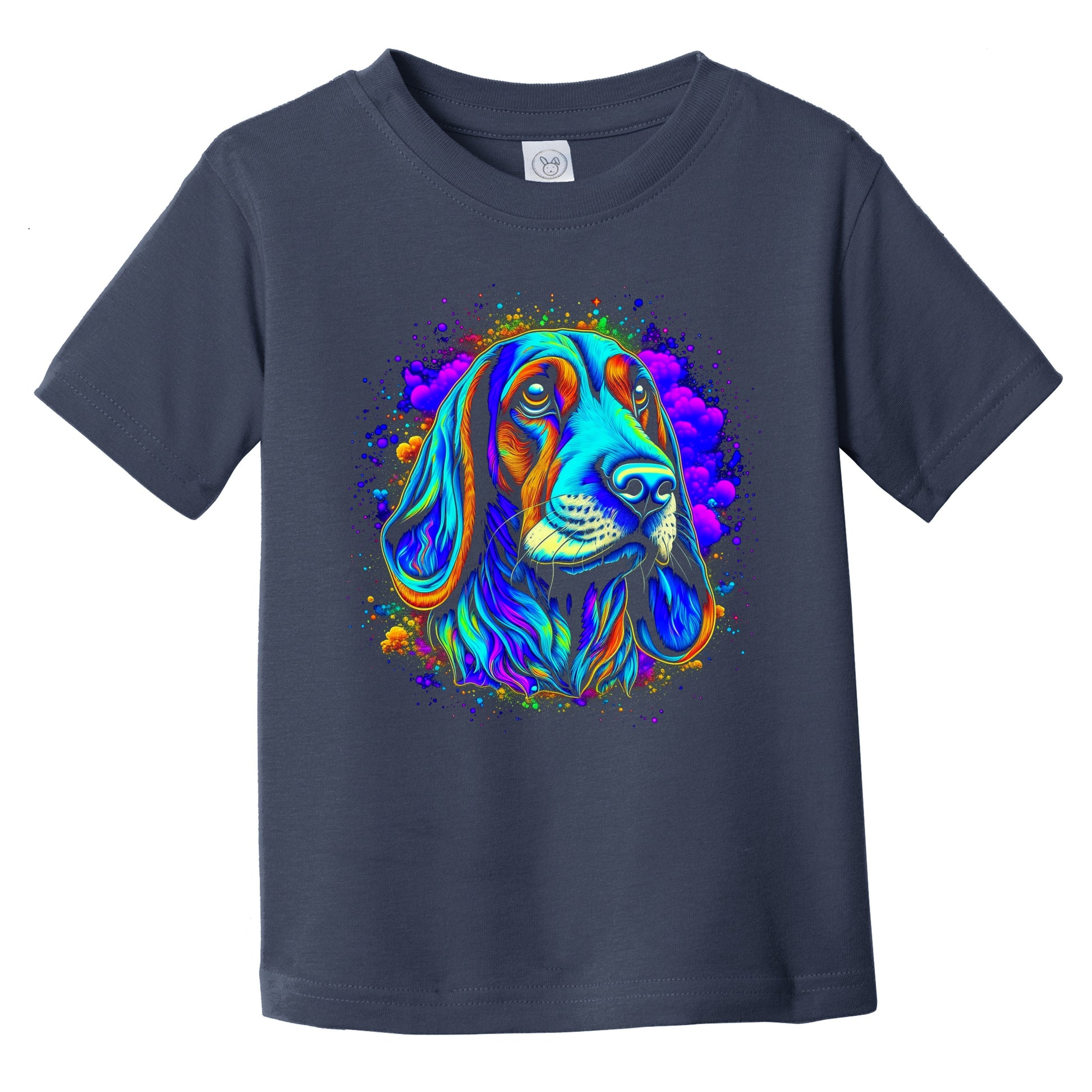 Colorful Bright Basset Hound Vibrant Psychedelic Dog Art Infant Toddler T-Shirt