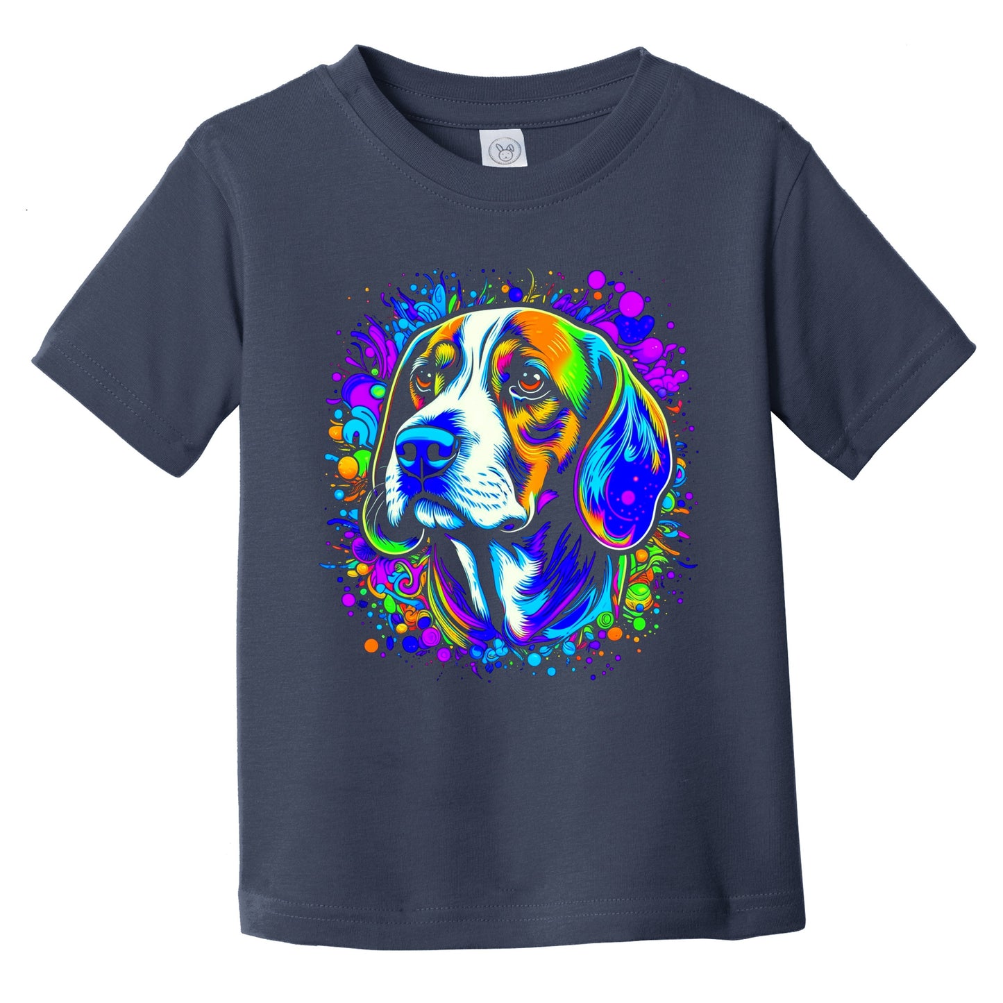 Colorful Bright Beagle Vibrant Psychedelic Dog Art Infant Toddler T-Shirt