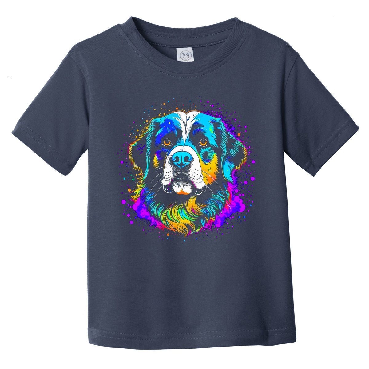 Colorful Bright Bernese Mountain Dog Vibrant Psychedelic Art Infant Toddler T-Shirt