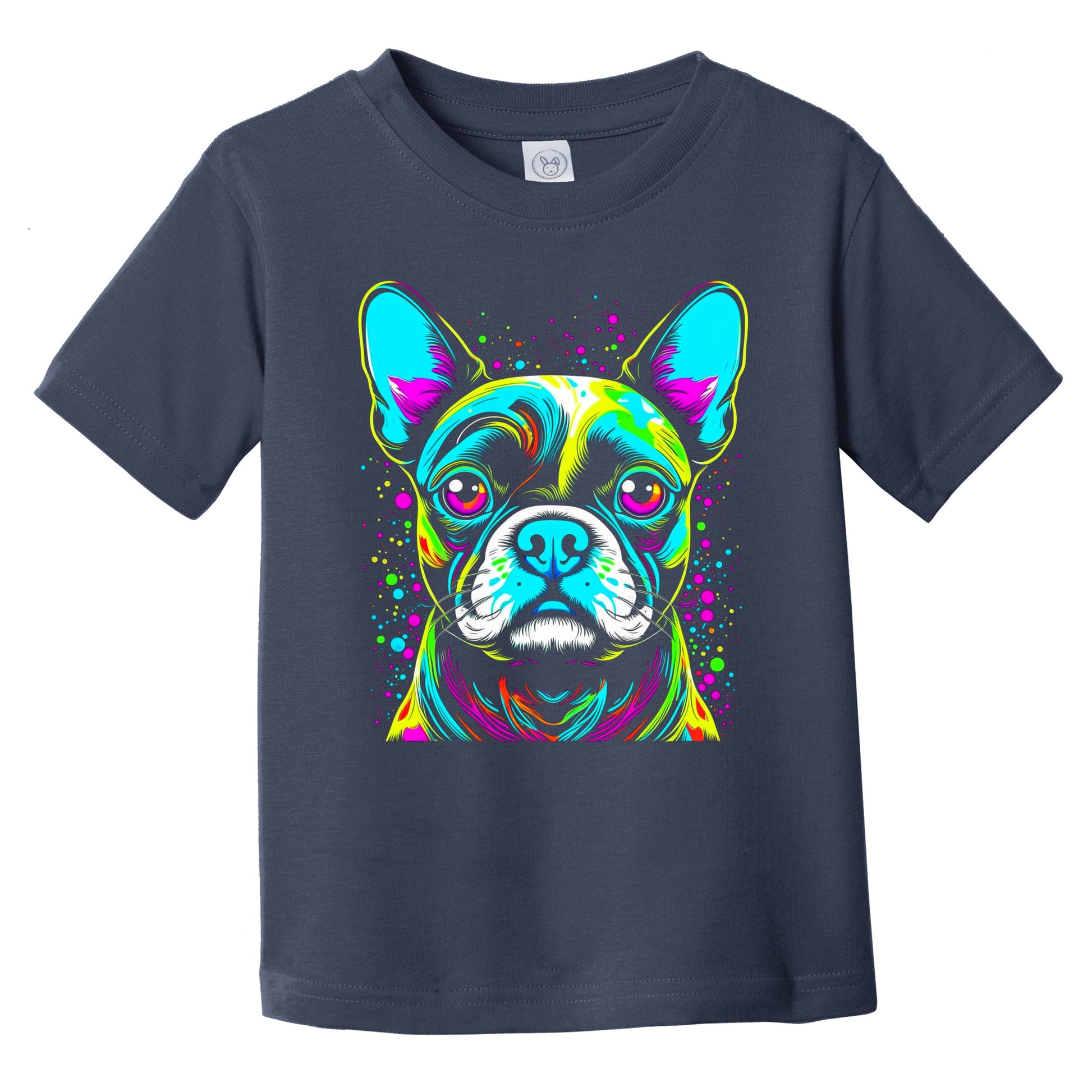 Colorful Bright Boston Terrier Vibrant Psychedelic Dog Art Infant Toddler T-Shirt