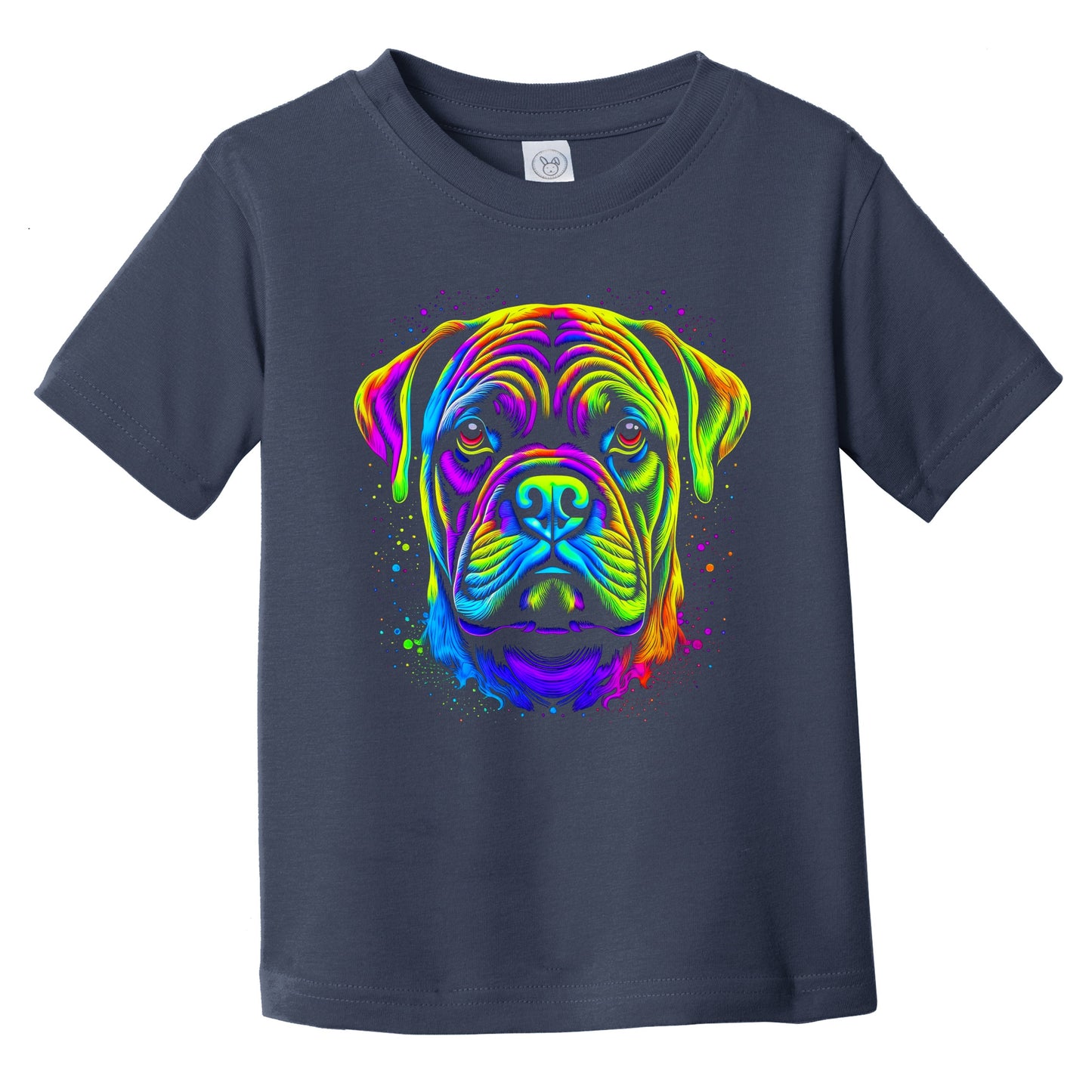 Colorful Bright Bullmastiff Vibrant Psychedelic Dog Art Infant Toddler T-Shirt
