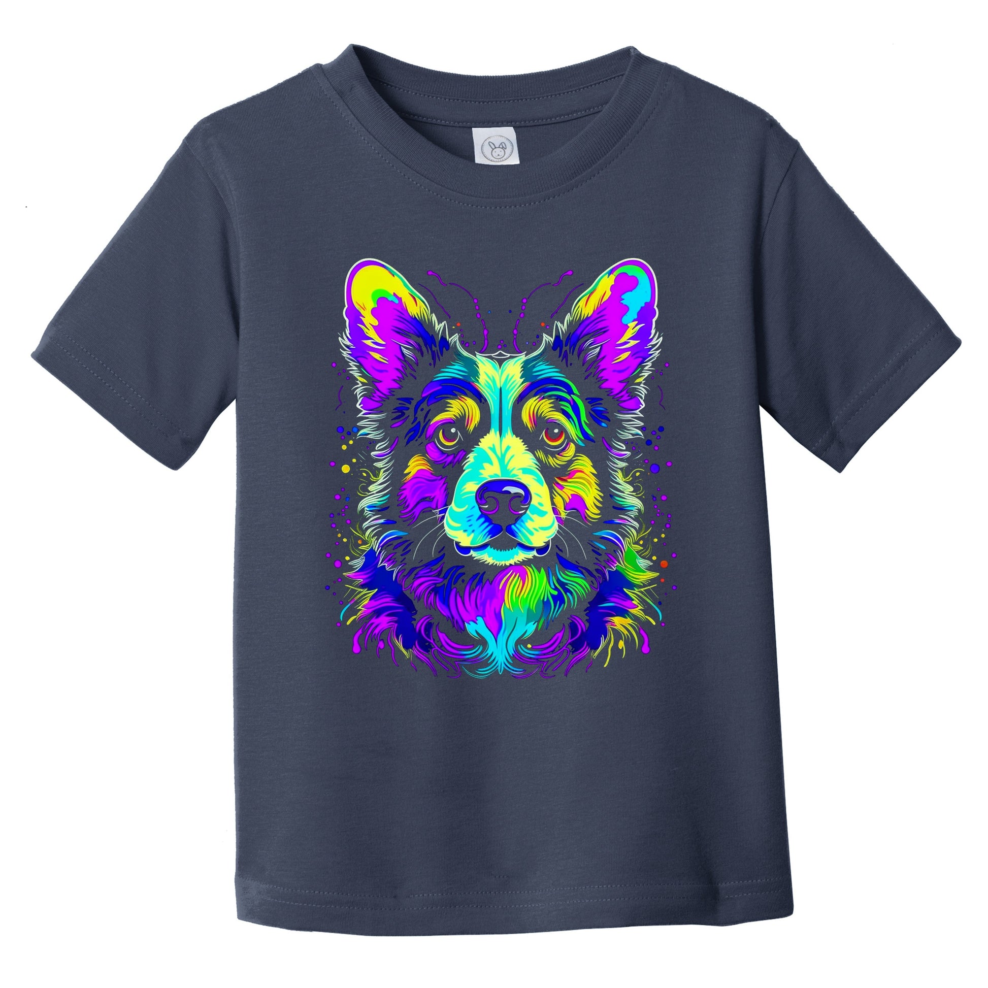 Colorful Bright Cardigan Welsh Corgi Vibrant Psychedelic Art Infant Toddler T-Shirt