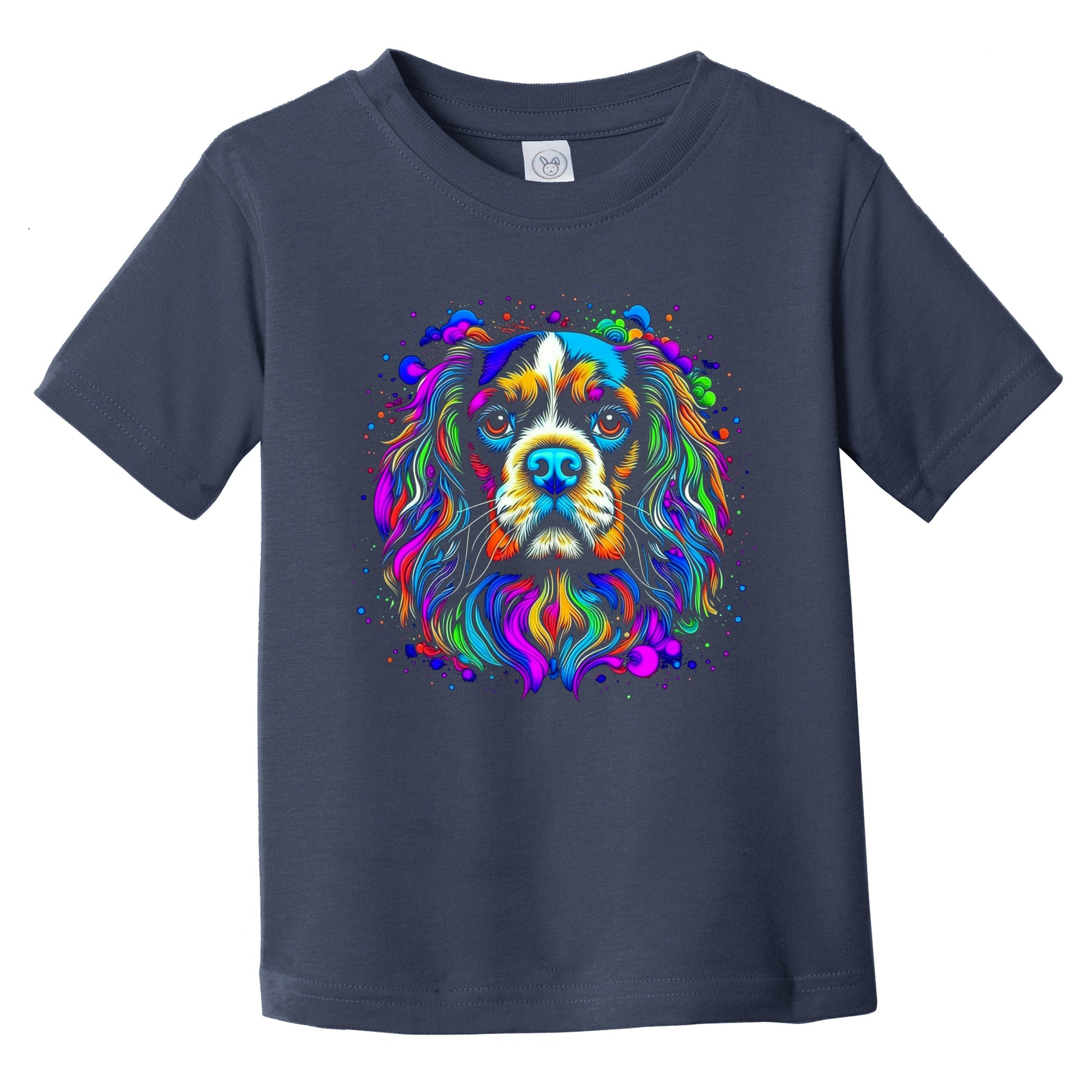 Colorful Bright Cavalier King Charles Spaniel Vibrant Art Infant Toddler T-Shirt