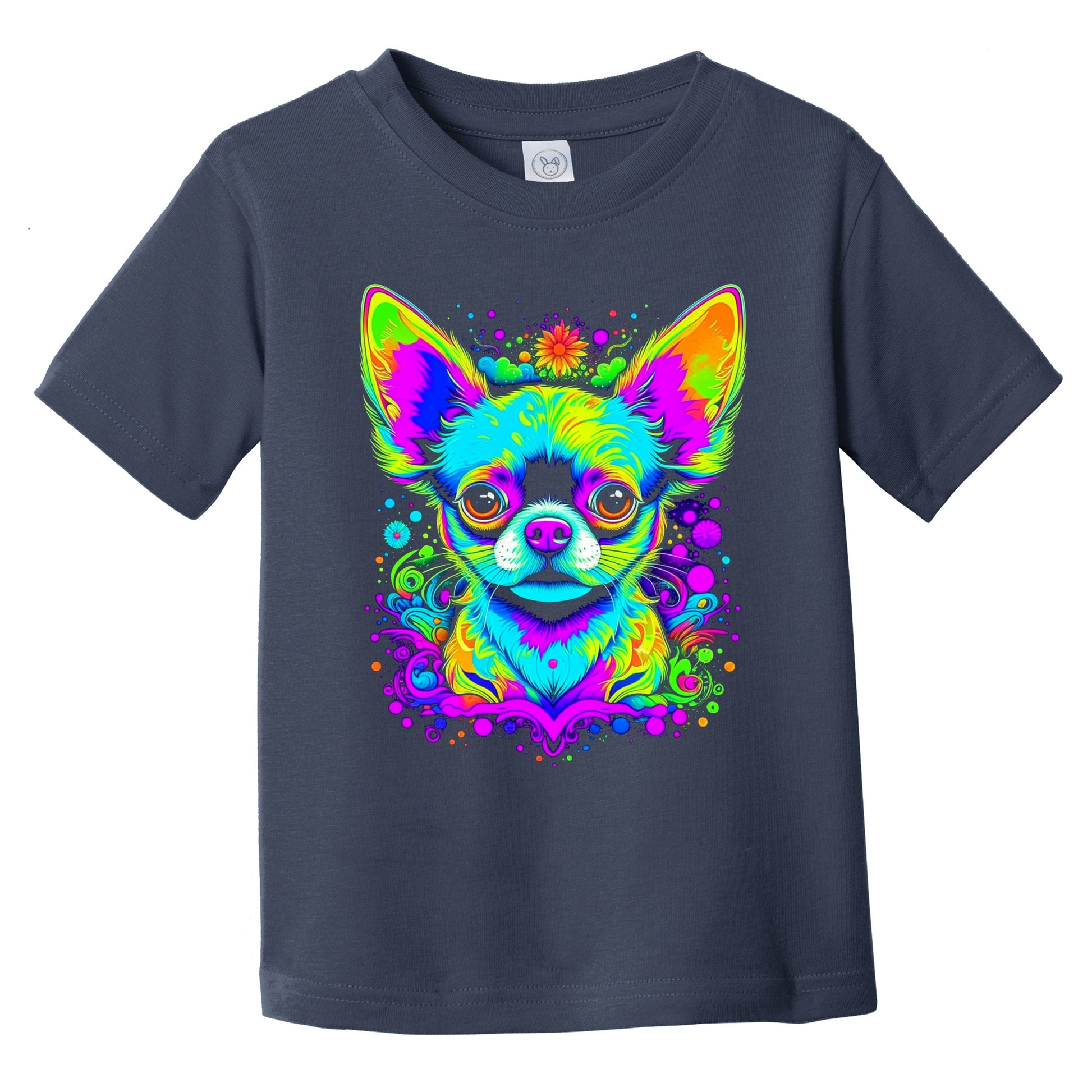 Colorful Bright Chihuahua Vibrant Psychedelic Dog Art Infant Toddler T-Shirt