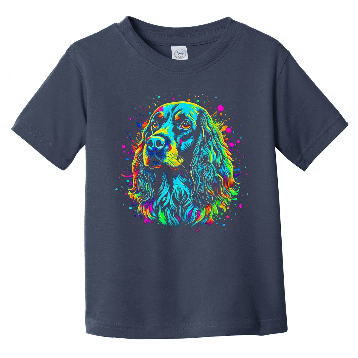Colorful Bright Cocker Spaniel Vibrant Psychedelic Dog Art Infant Toddler T-Shirt