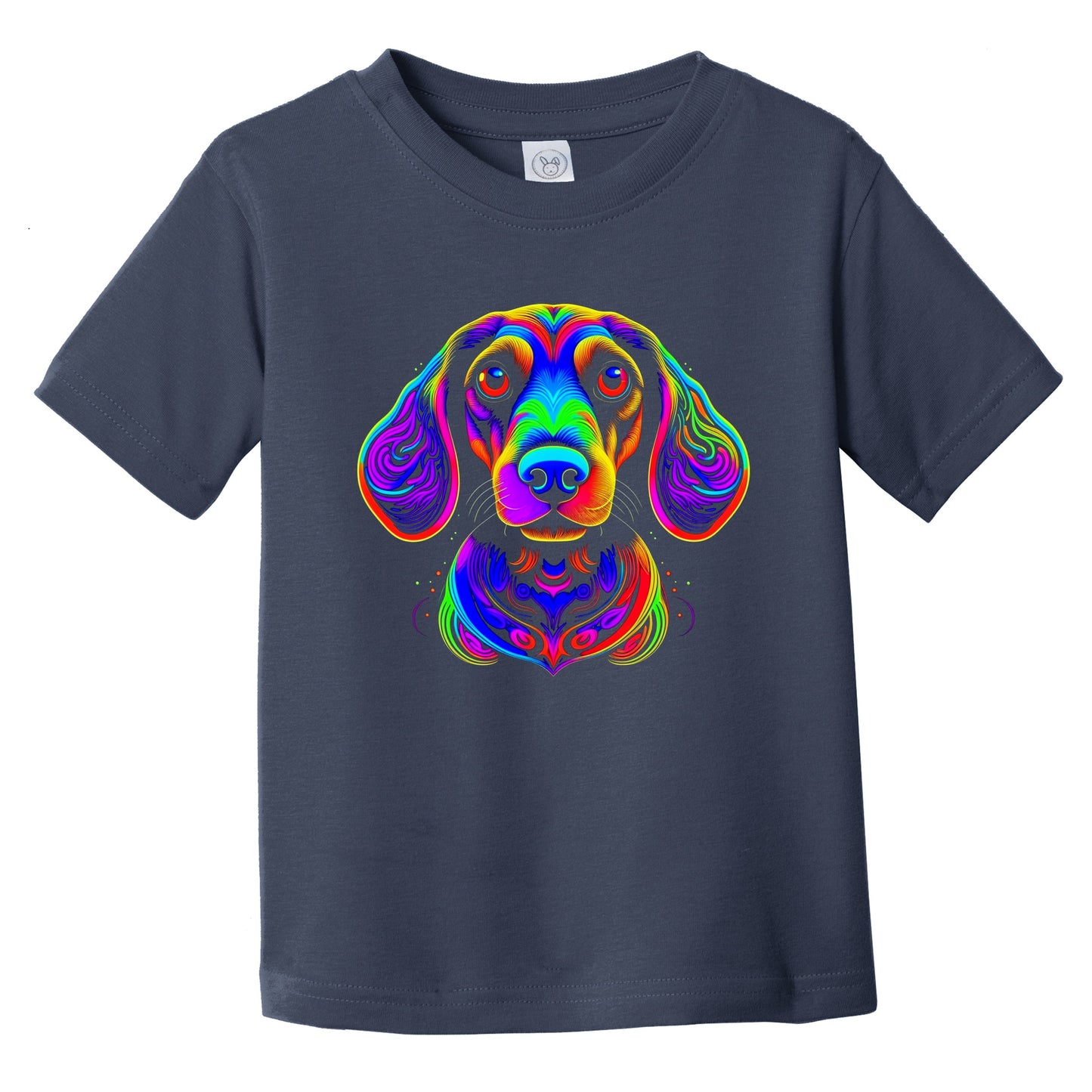 Colorful Bright Dachshund Vibrant Psychedelic Dog Art Infant Toddler T-Shirt