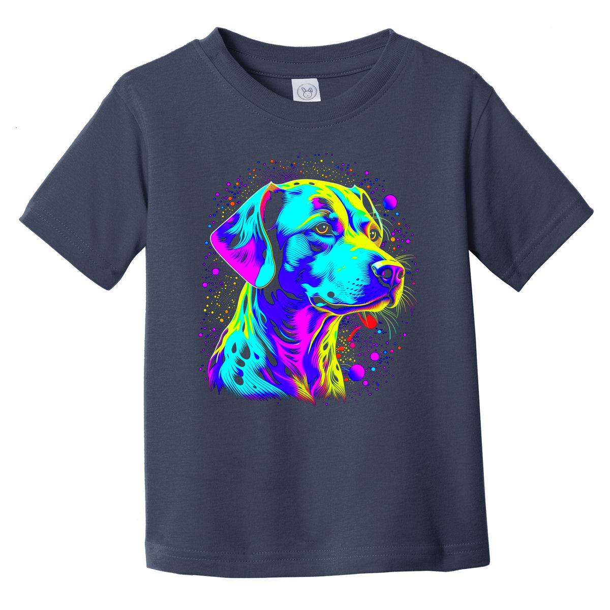 Colorful Bright Dalmatian Vibrant Psychedelic Dog Art Infant Toddler T-Shirt
