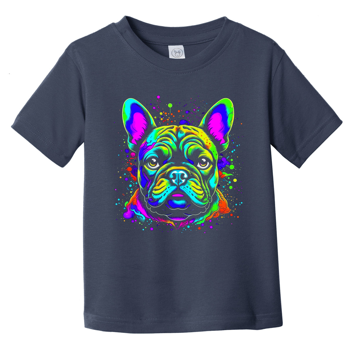 Colorful Bright French Bulldog Vibrant Psychedelic Dog Art Infant Toddler T-Shirt