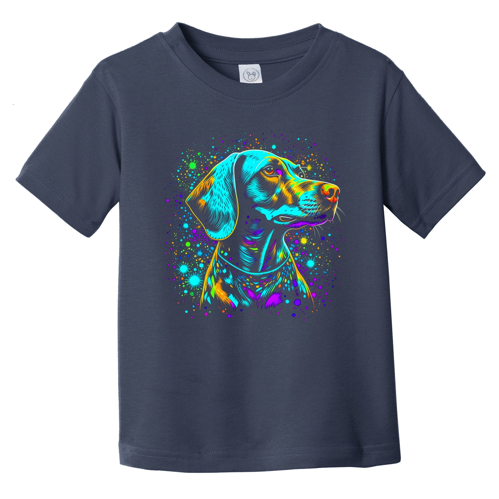 Colorful Bright German Shorthaired Pointer Vibrant Dog Art Infant Toddler T-Shirt