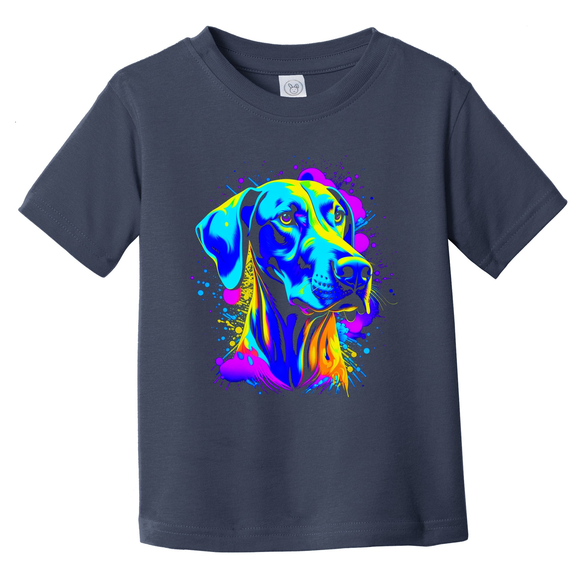 Colorful Bright Great Dane Vibrant Psychedelic Dog Art Infant Toddler T-Shirt