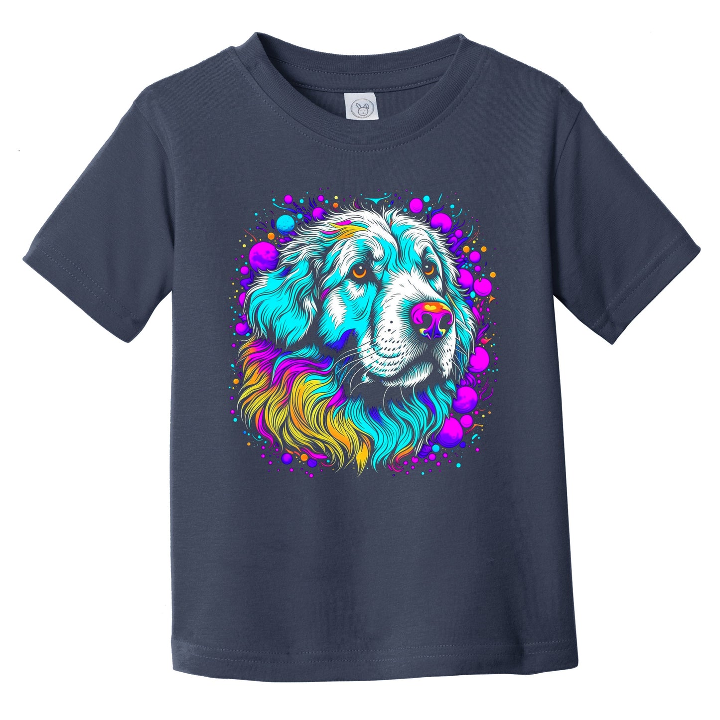 Colorful Bright Great Pyrenees Vibrant Psychedelic Dog Art Infant Toddler T-Shirt