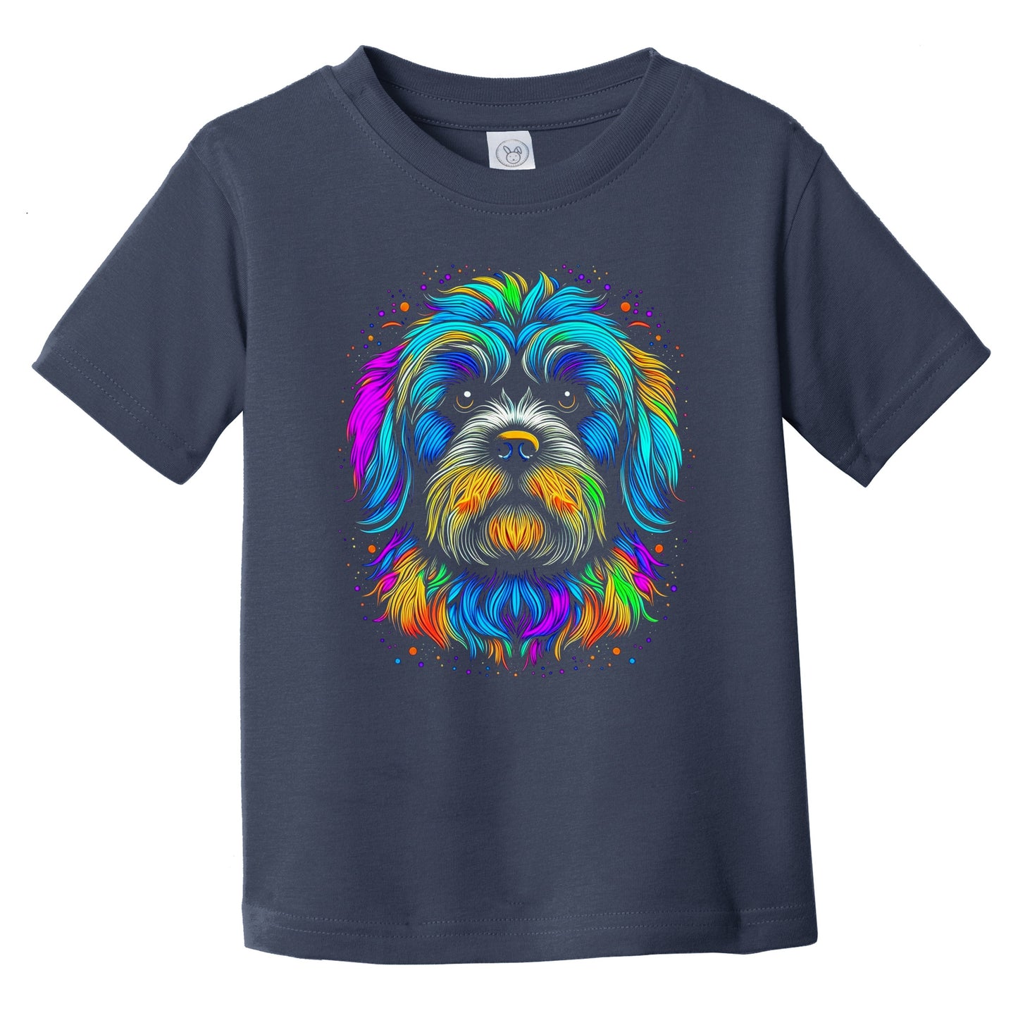 Colorful Bright Havanese Vibrant Psychedelic Dog Art Infant Toddler T-Shirt