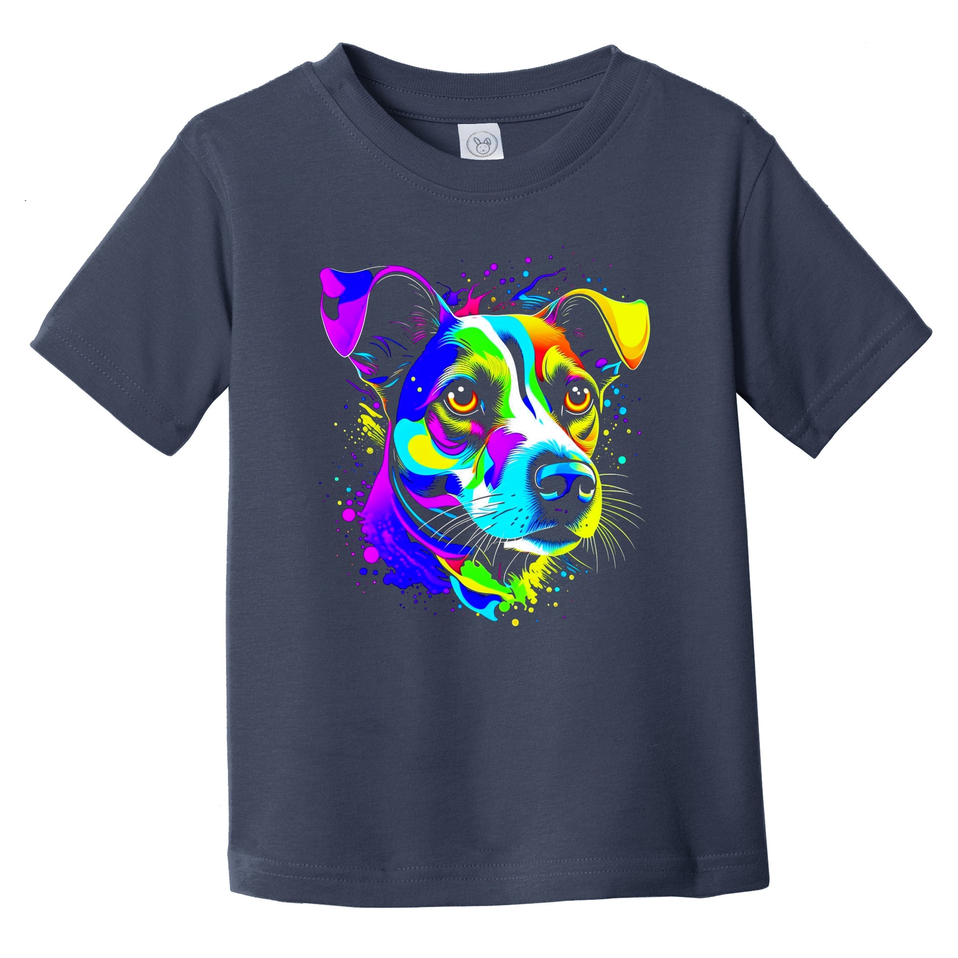 Colorful Bright Jack Russell Terrier Vibrant Psychedelic Art Infant Toddler T-Shirt