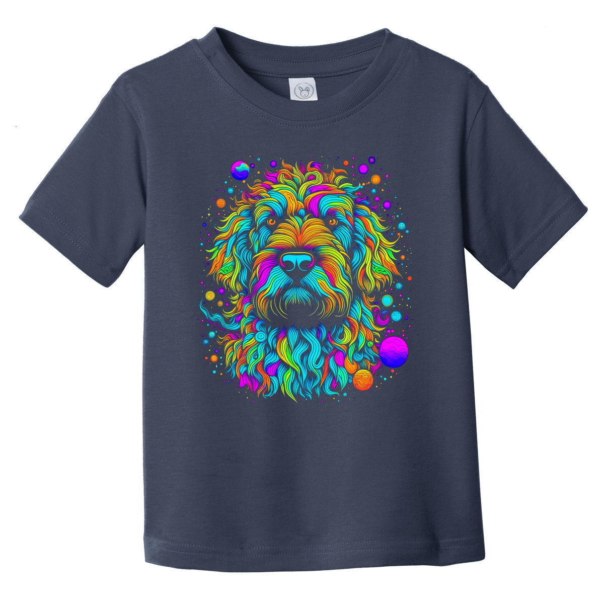 Colorful Bright Labradoodle Vibrant Psychedelic Dog Art Infant Toddler T-Shirt