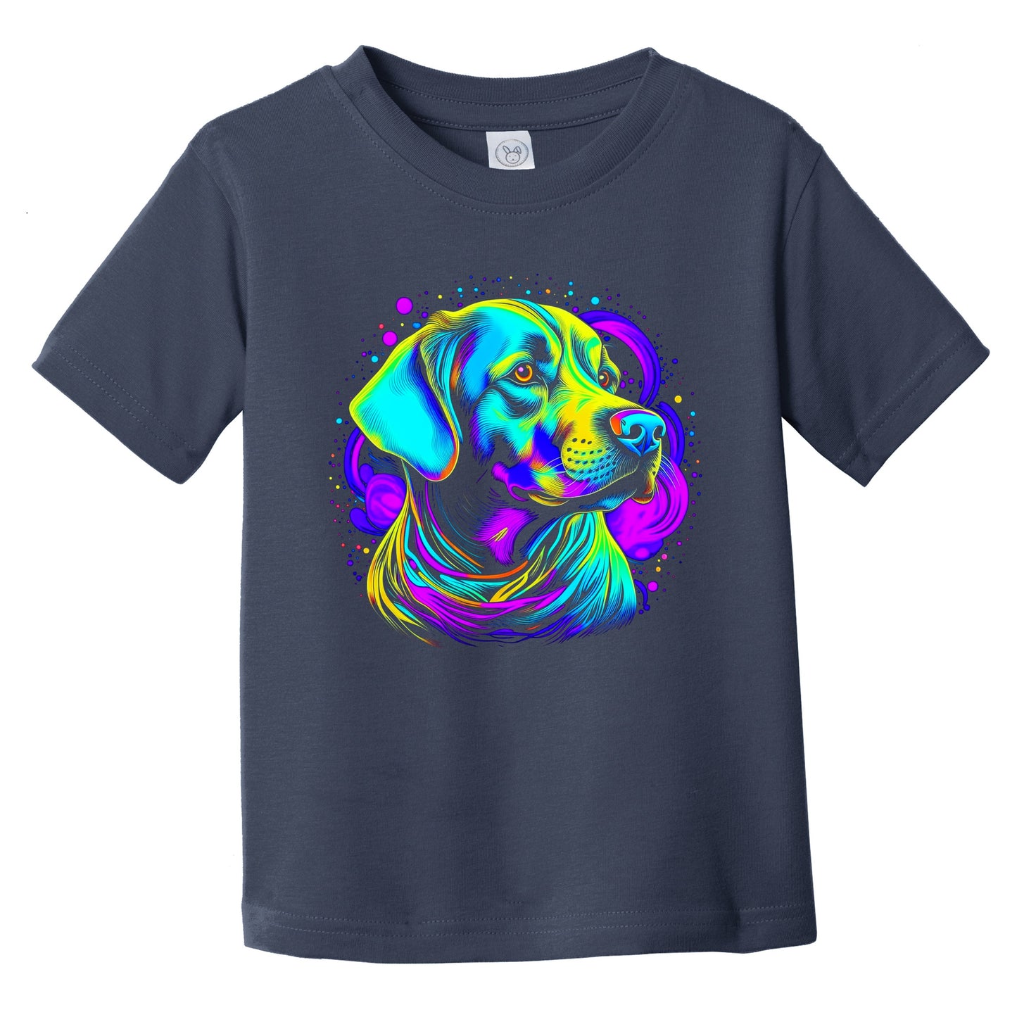 Colorful Bright Labrador Retriever Vibrant Psychedelic Art Infant Toddler T-Shirt