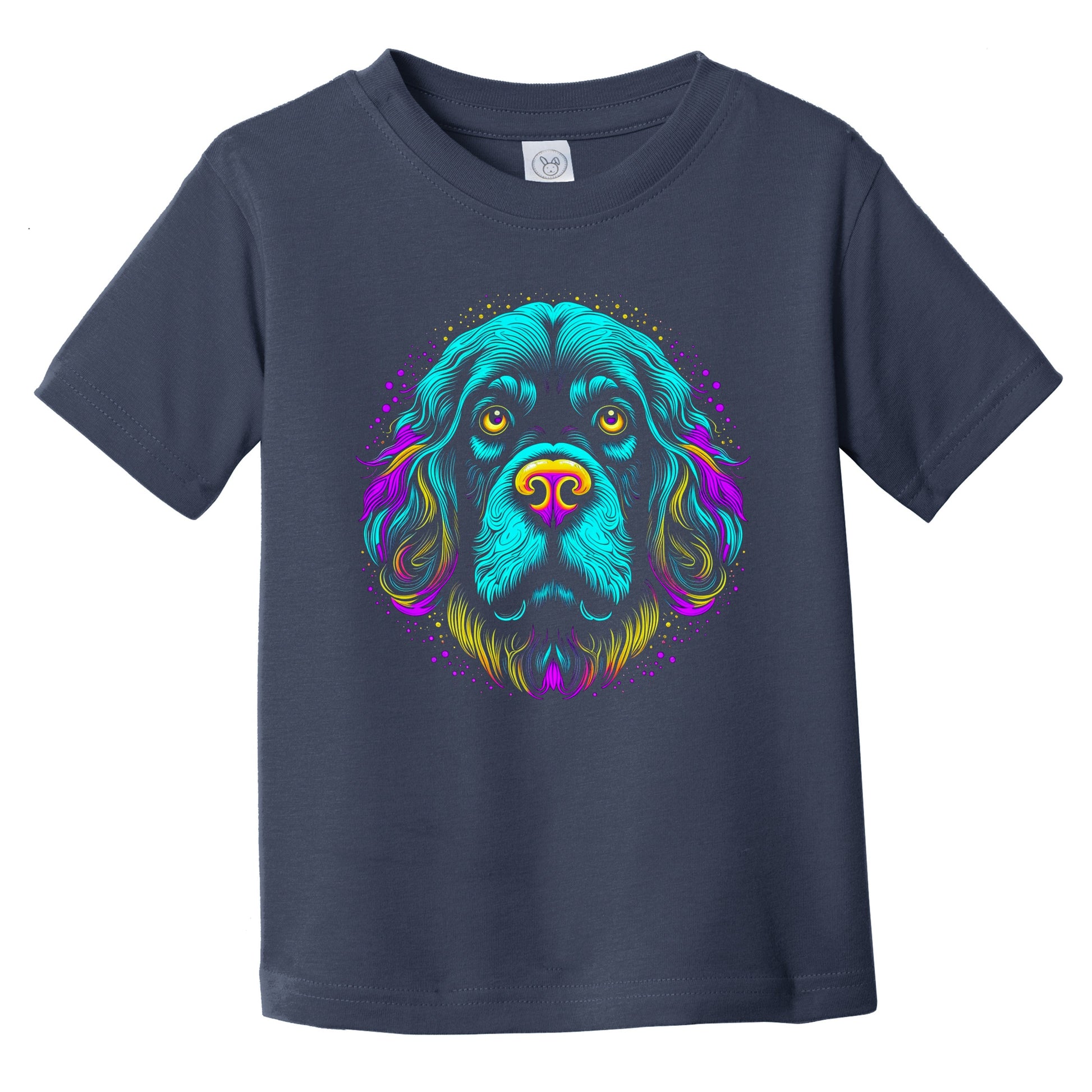 Colorful Bright Newfoundland Vibrant Psychedelic Dog Art Infant Toddler T-Shirt