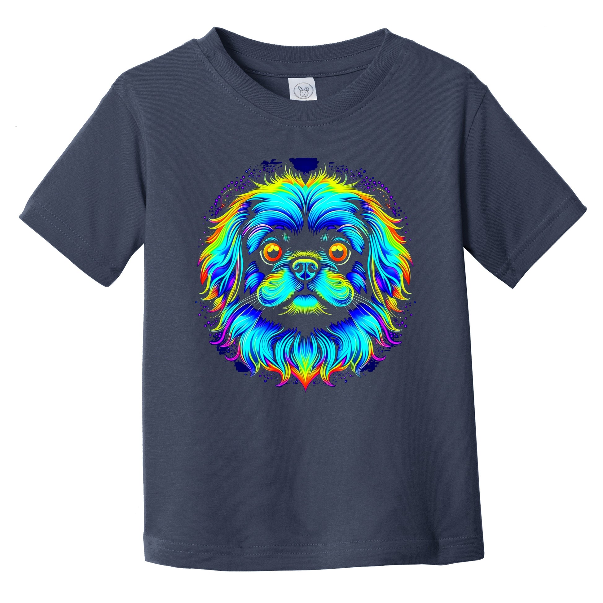 Colorful Bright Pekingese Vibrant Psychedelic Dog Art Infant Toddler T-Shirt