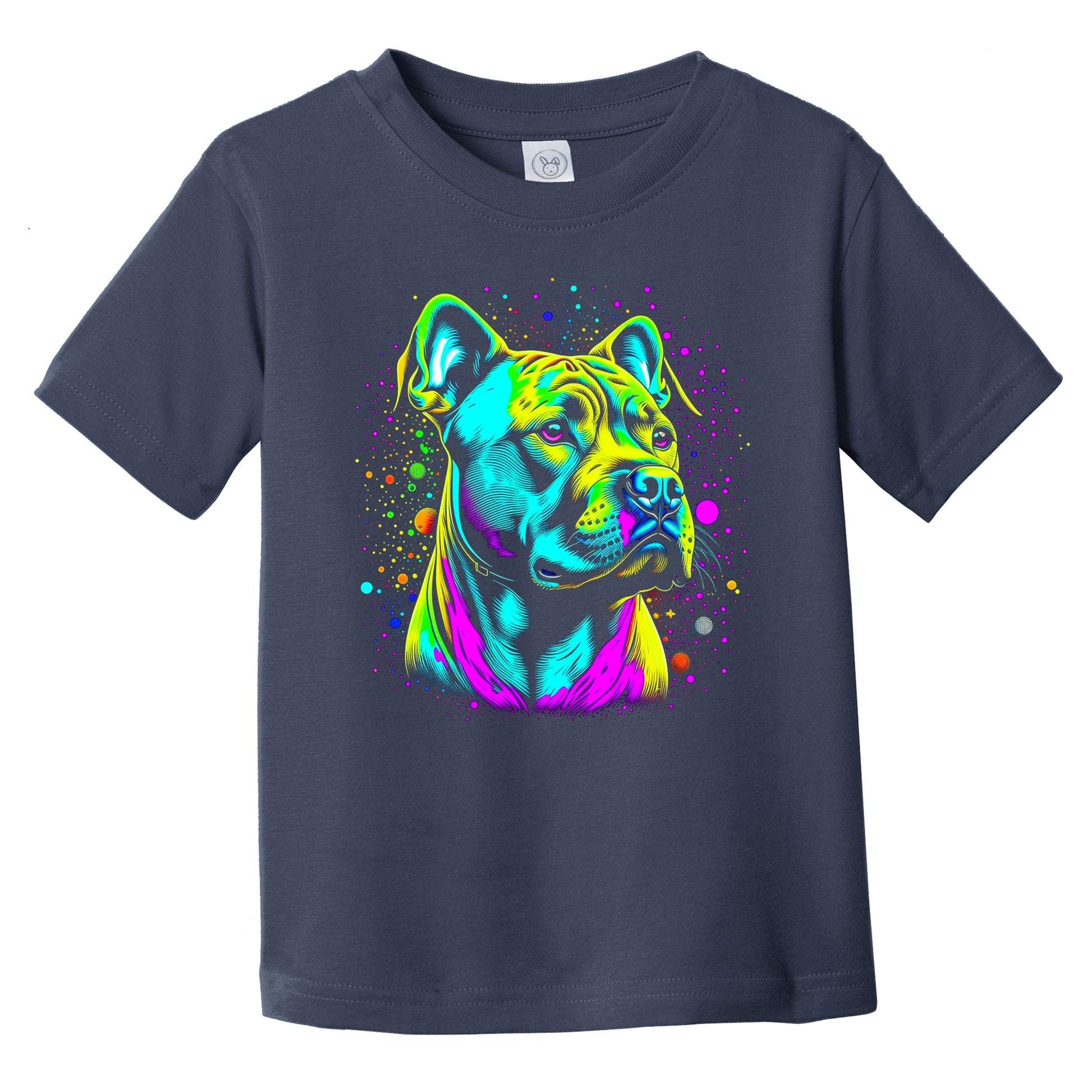 Colorful Bright Pit Bull Terrier Vibrant Psychedelic Dog Art Infant Toddler T-Shirt
