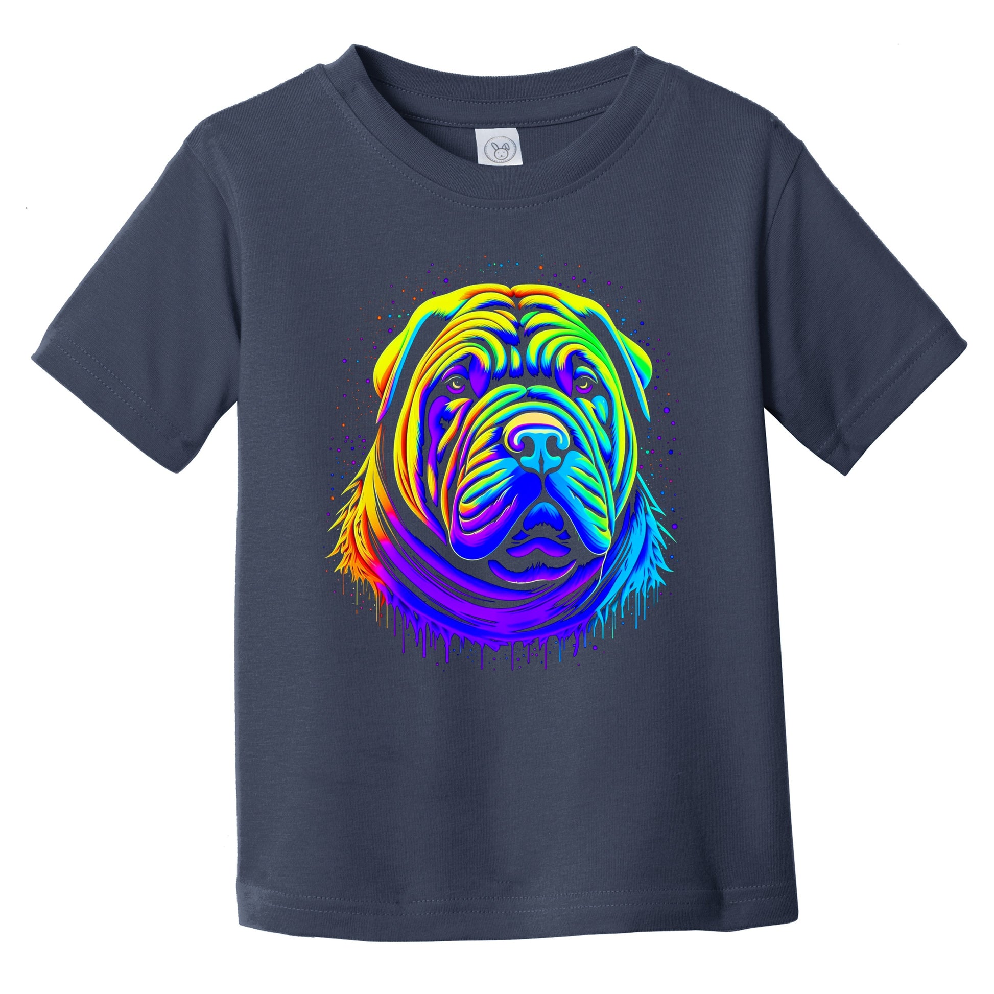 Colorful Bright Shar Pei Vibrant Psychedelic Dog Art Infant Toddler T-Shirt