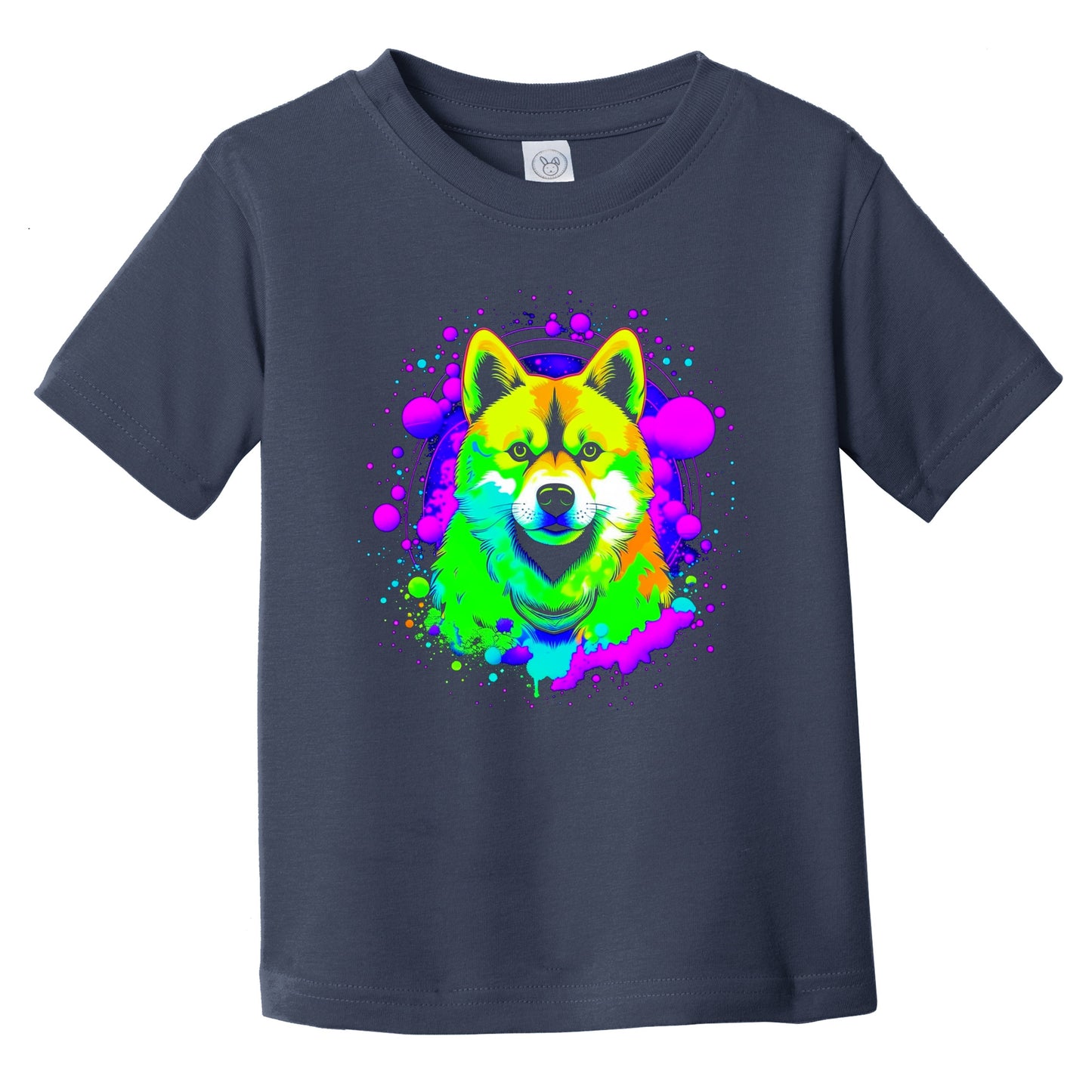 Colorful Bright Shiba Inu Vibrant Psychedelic Dog Art Infant Toddler T-Shirt