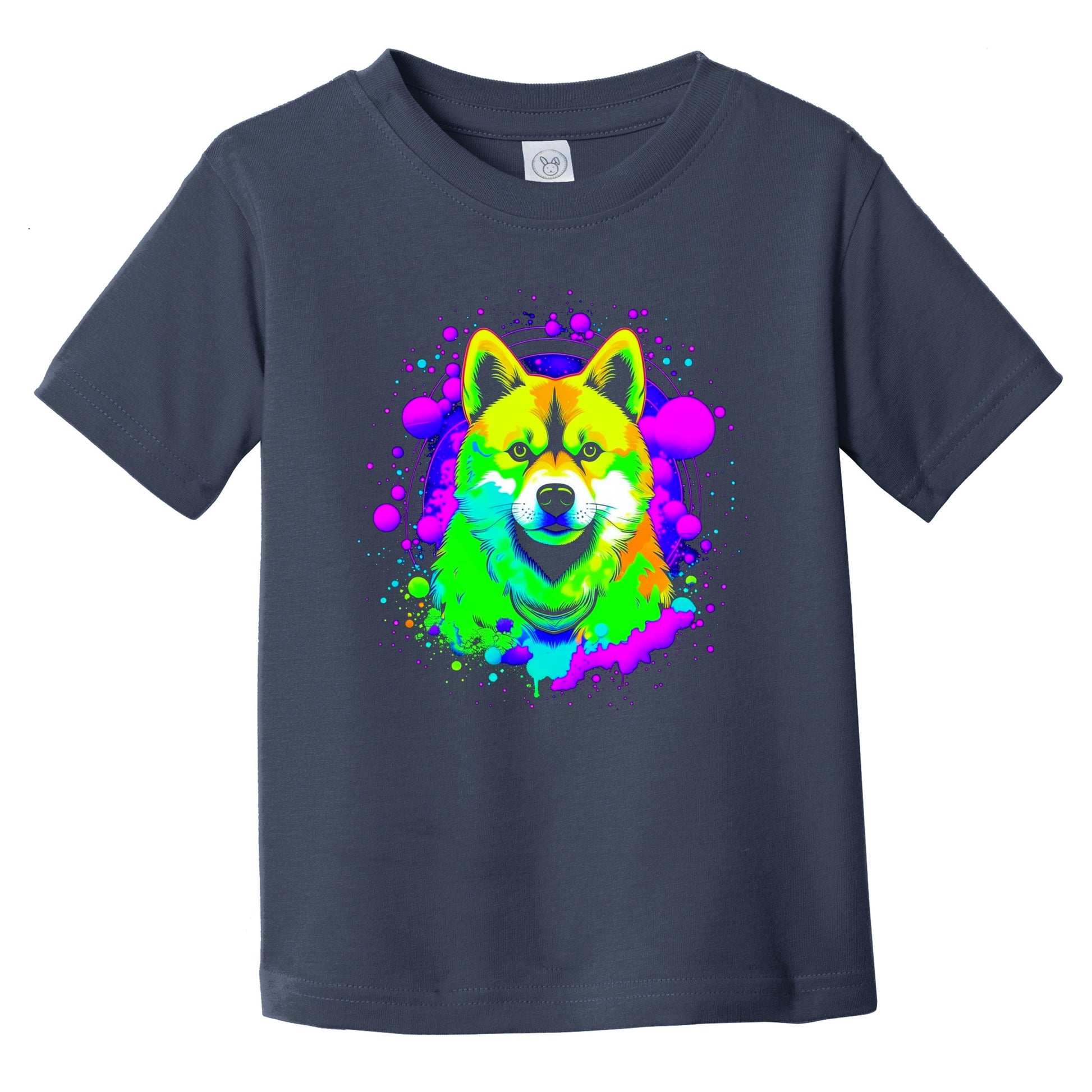 Colorful Bright Shiba Inu Vibrant Psychedelic Dog Art Infant Toddler T-Shirt