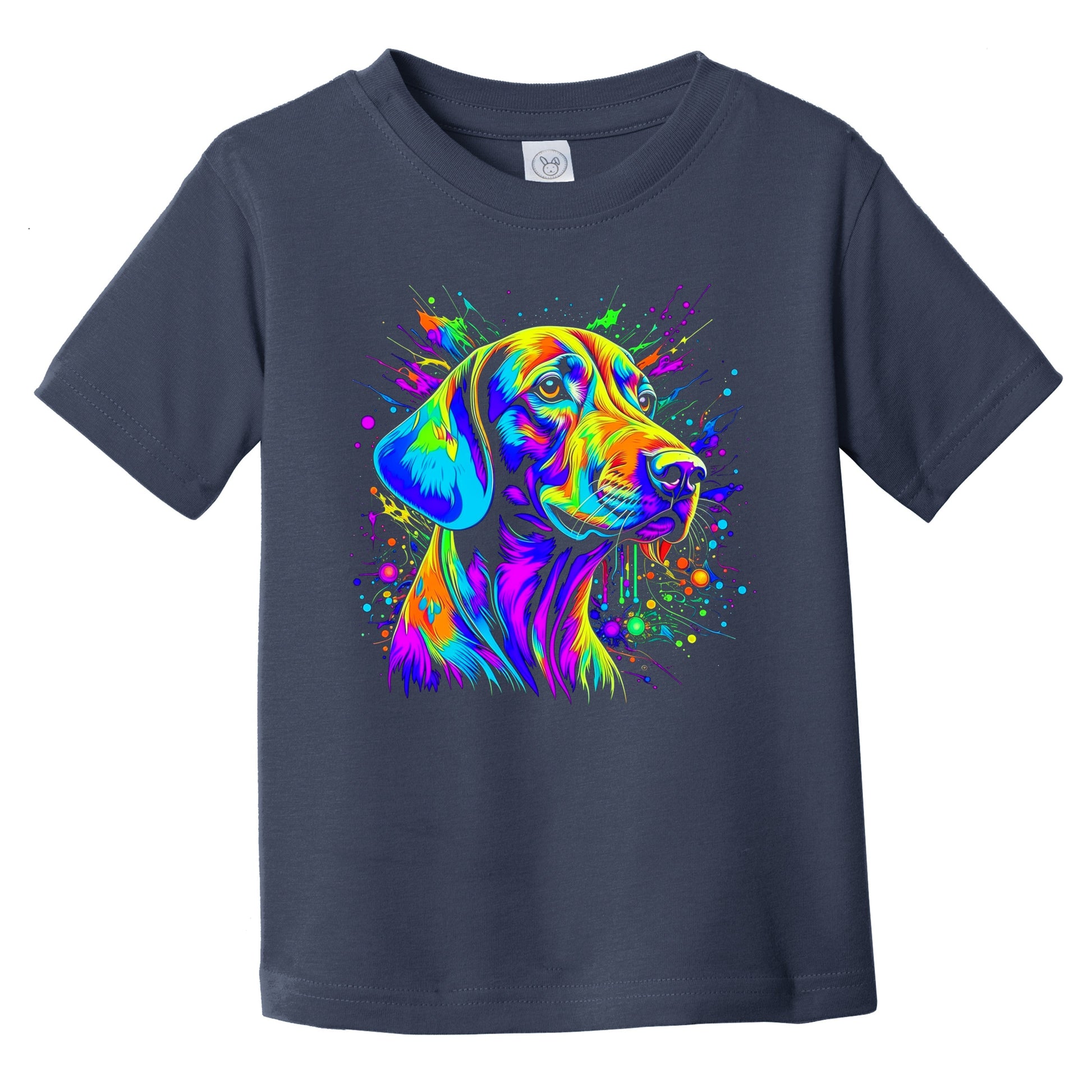 Colorful Bright Vizsla Vibrant Psychedelic Dog Art Infant Toddler T-Shirt