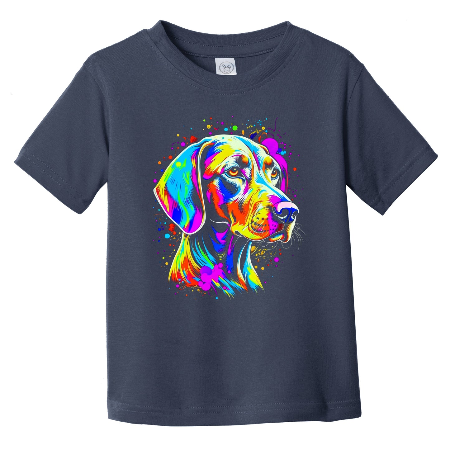 Colorful Bright Weimaraner Vibrant Psychedelic Dog Art Infant Toddler T-Shirt
