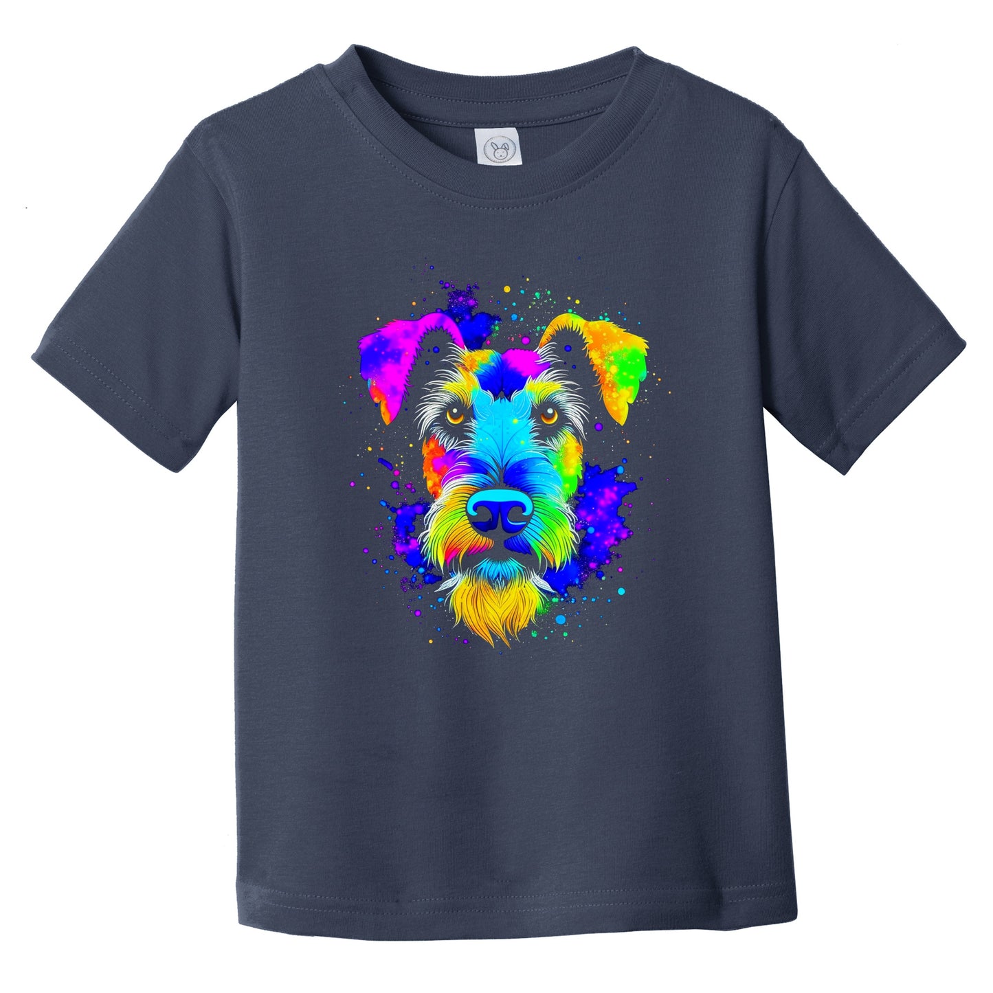 Colorful Bright Wire Fox Terrier Vibrant Psychedelic Dog Art Infant Toddler T-Shirt