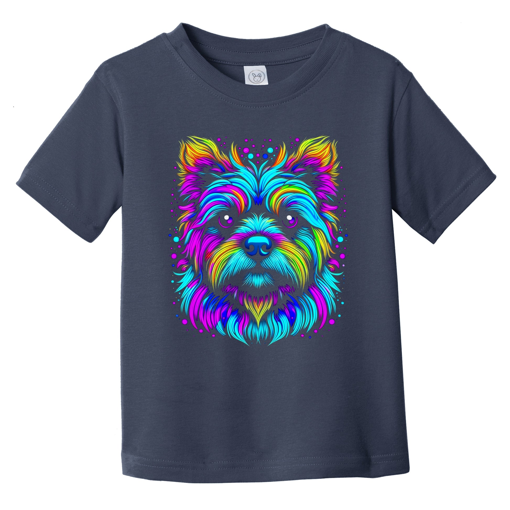 Colorful Bright Yorkshire Terrier Vibrant Psychedelic Art Infant Toddler T-Shirt