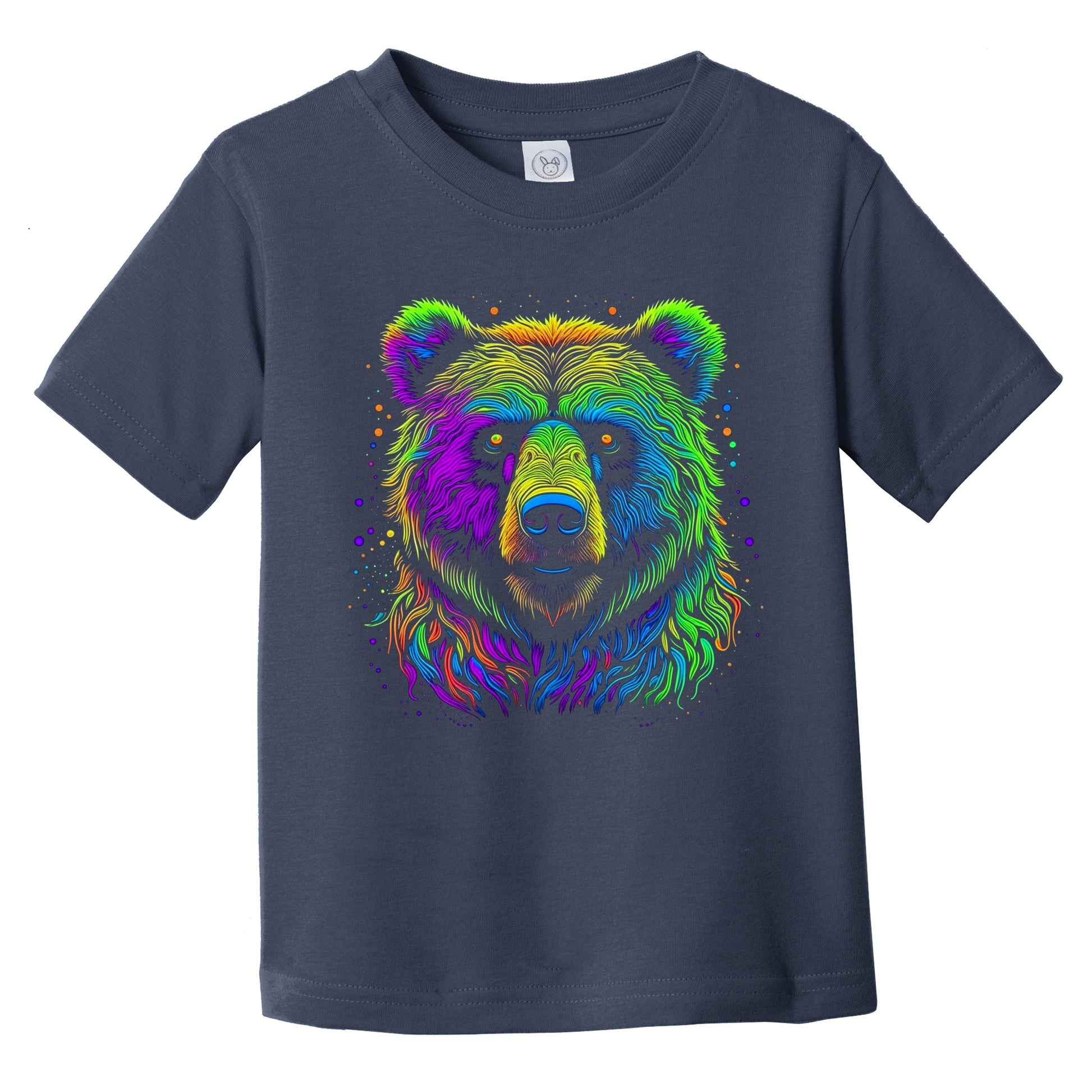 Colorful Bright Grizzly Bear Vibrant Psychedelic Animal Art Infant Toddler T-Shirt