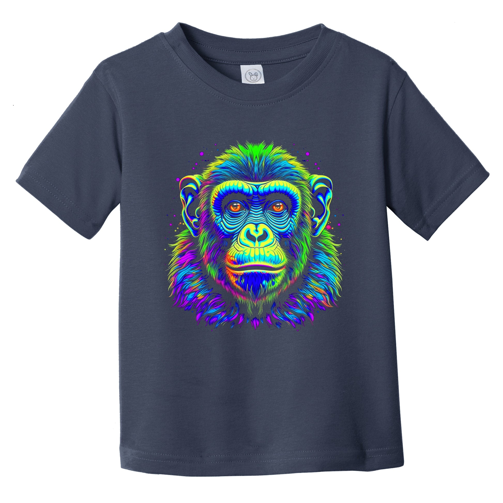 Chimpanzee Vibrant Psychedelic Monkey Chimp Animal Art Infant Toddler T-Shirt