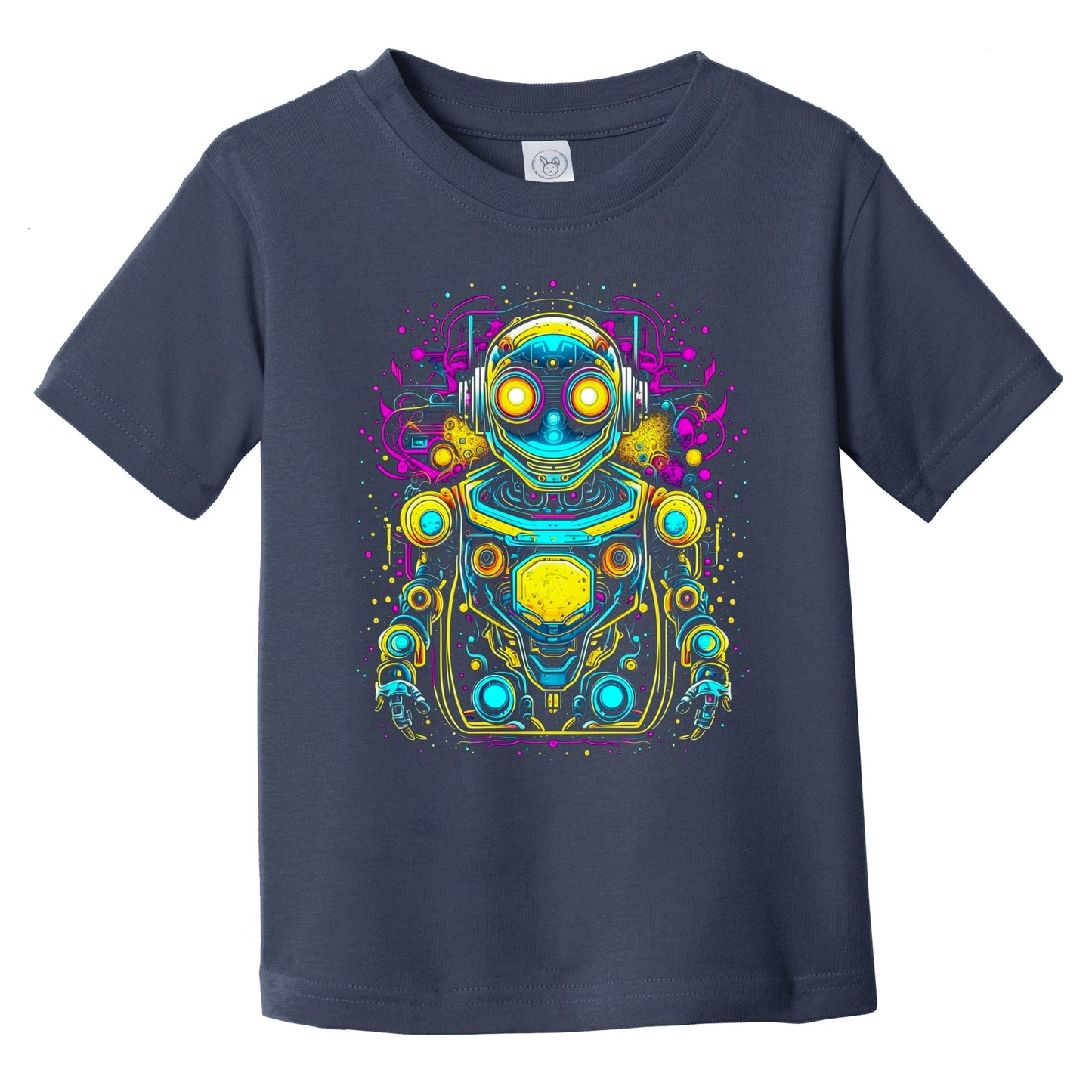 Colorful Bright Robot Vibrant Psychedelic Art Infant Toddler T-Shirt