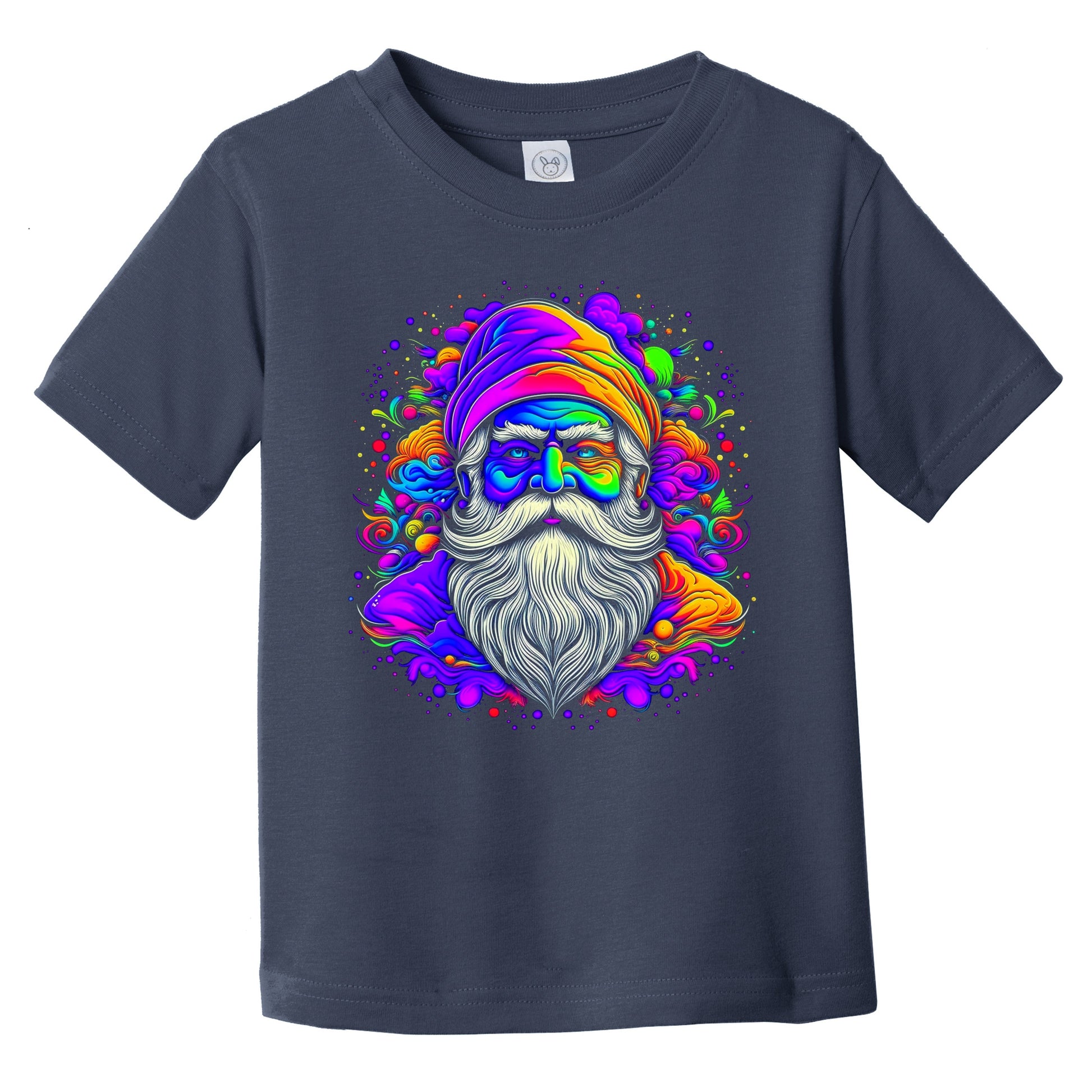 Colorful Bright Santa Claus Psychedelic Christmas Art Infant Toddler T-Shirt