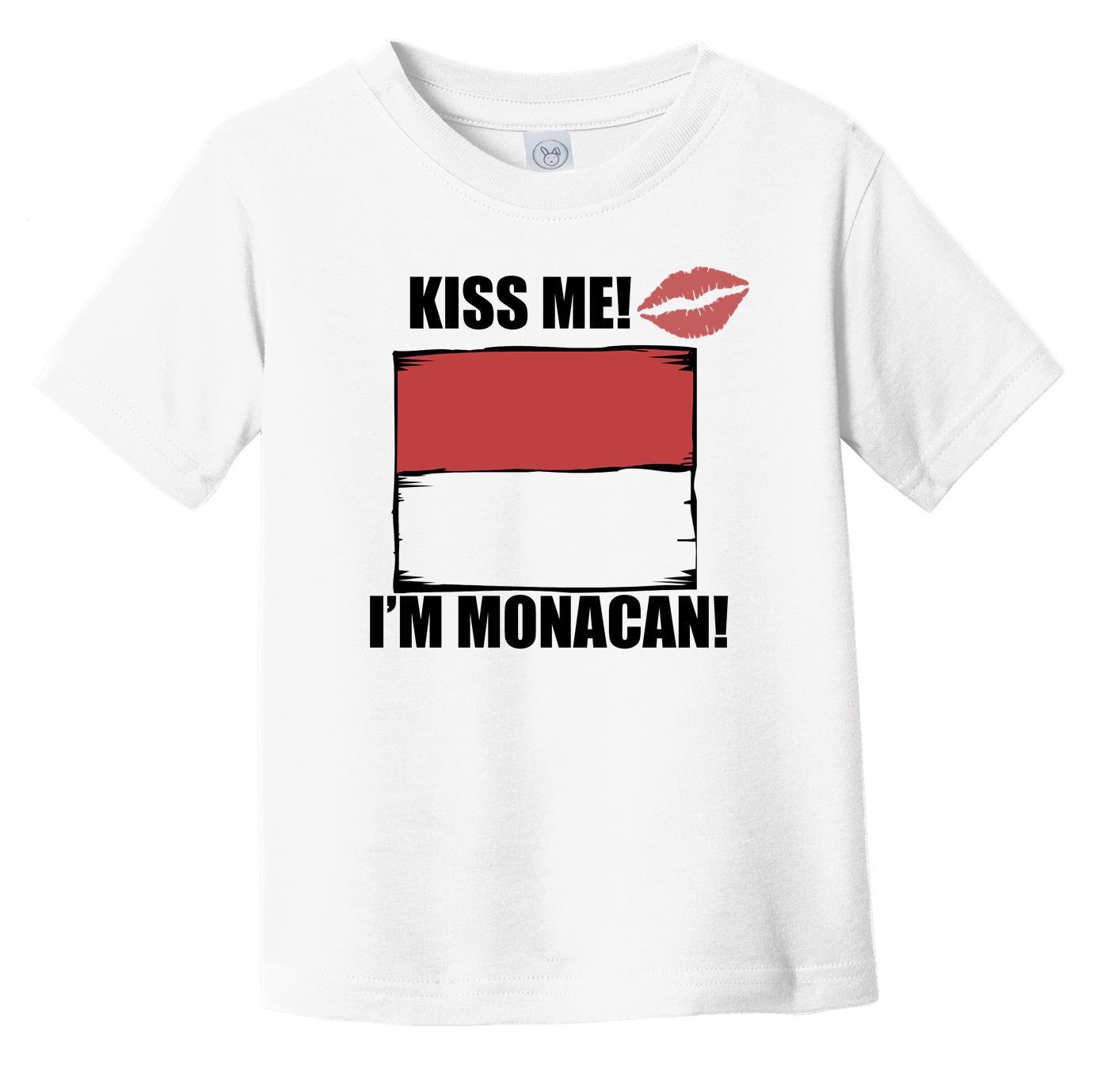 Kiss Me I'm Monacan Cute Monaco Flag Infant Toddler T-Shirt