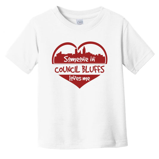 Someone in Council Bluffs Loves Me Council Bluffs Iowa Skyline Heart Infant Toddler T-Shirt