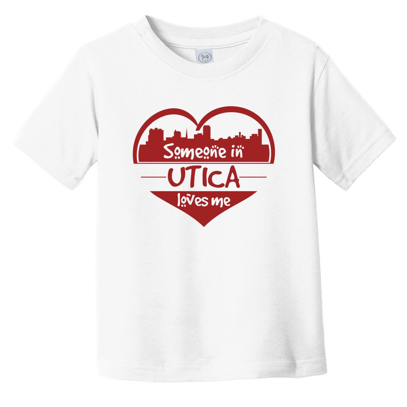 Someone in Utica Loves Me Utica New York Skyline Heart Infant Toddler T-Shirt