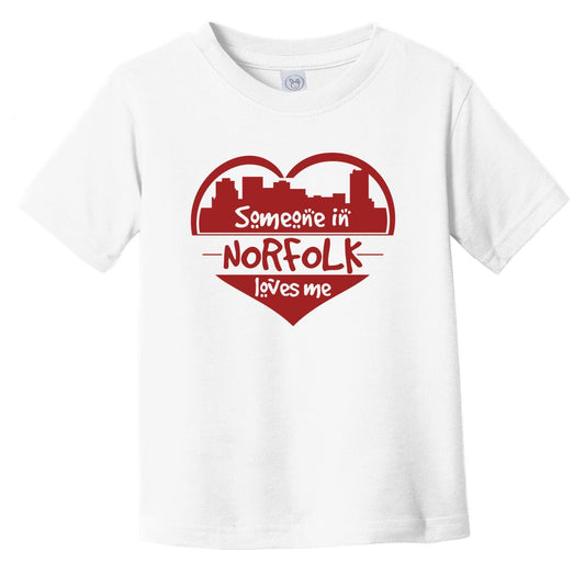 Someone in Norfolk Loves Me Norfolk Virginia Skyline Heart Infant Toddler T-Shirt