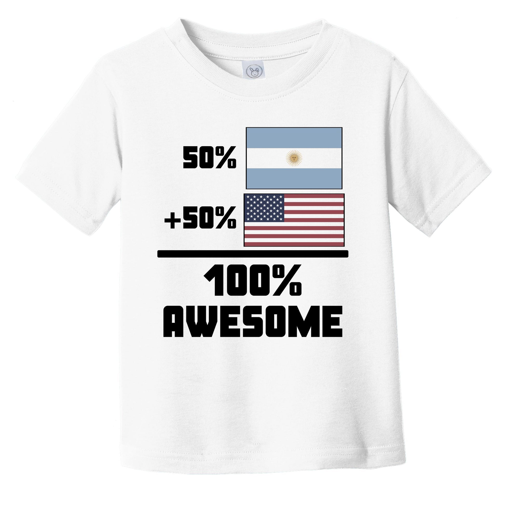 50% Argentinian 50% American 100% Awesome Funny Flag Infant Toddler T-Shirt