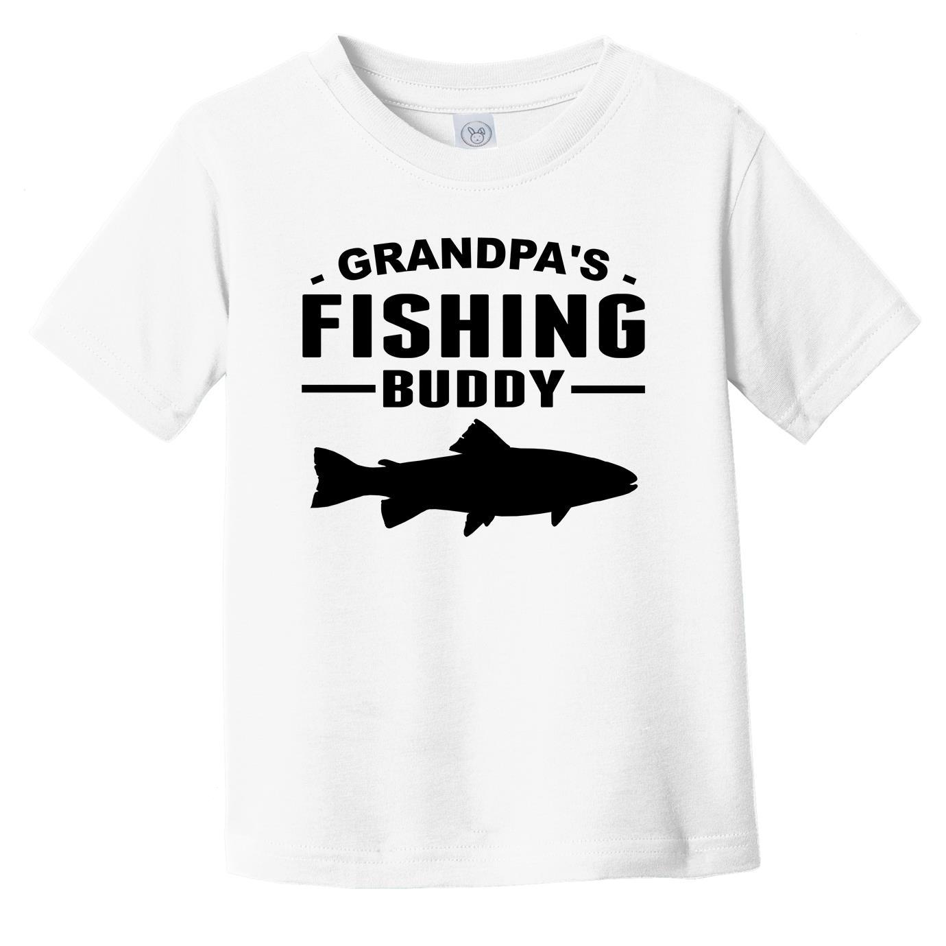 Grandpa's Fishing Buddy Cute Infant Toddler T-Shirt for Grandchild