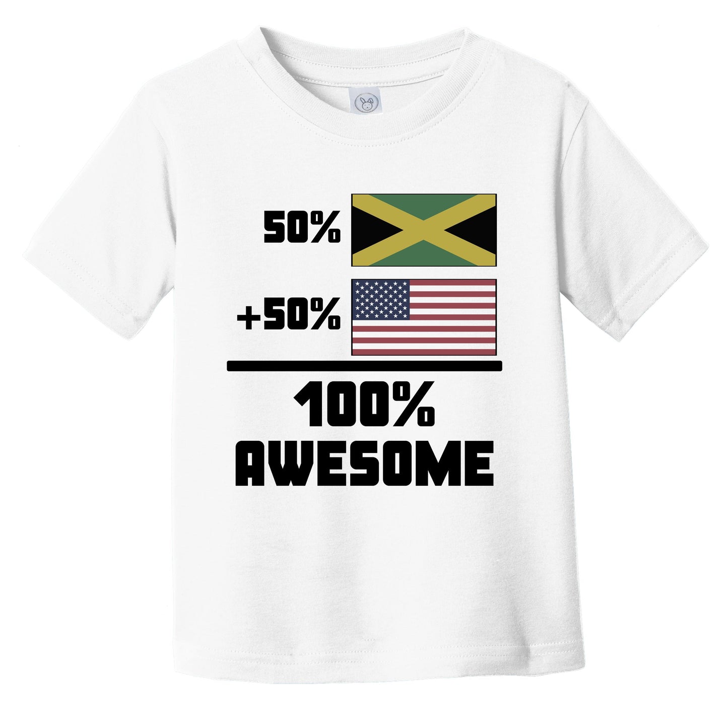 50% Jamaican 50% American 100% Awesome Funny Flag Infant Toddler T-Shirt